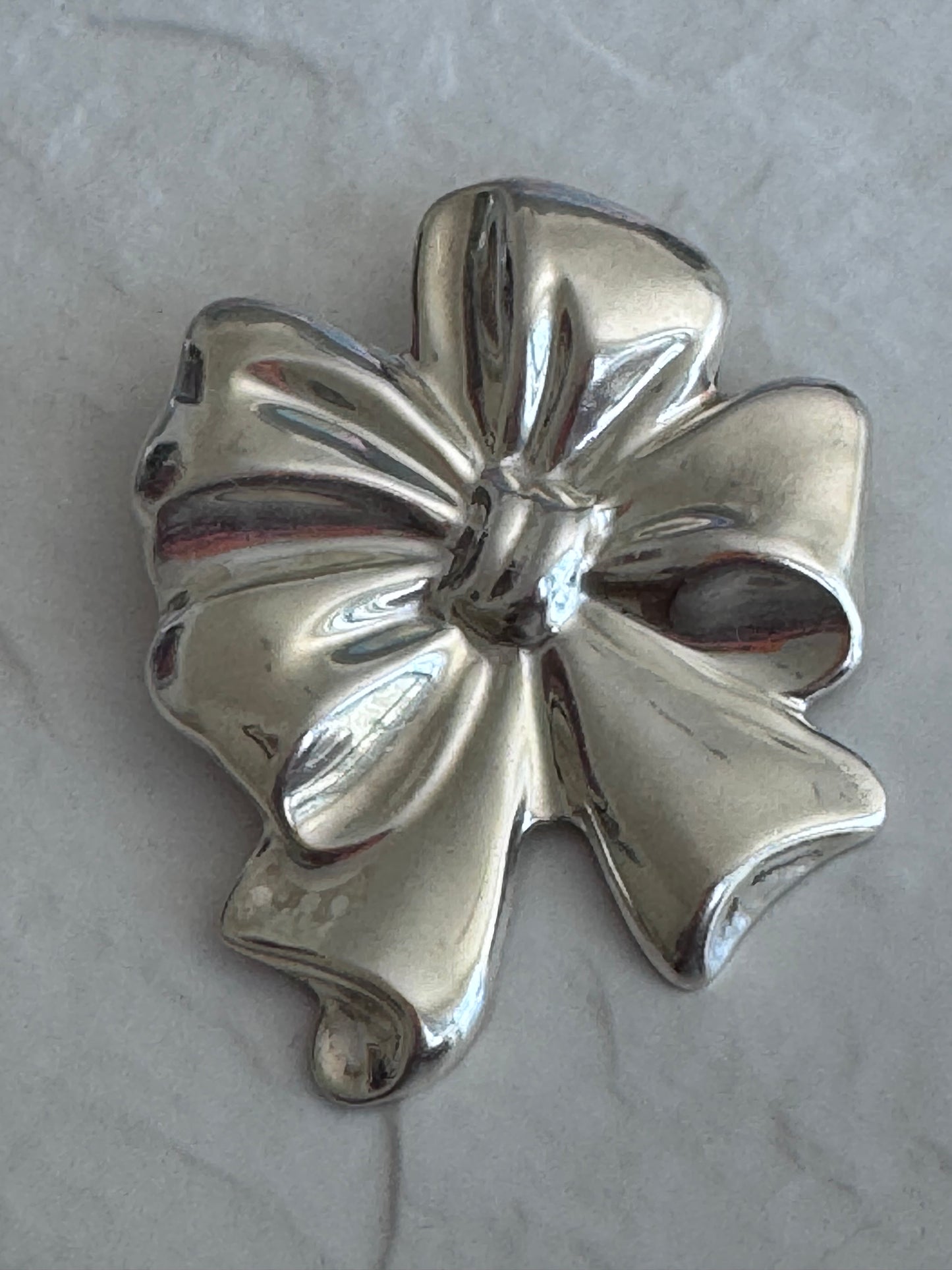Estate Los Ballesteros Large Flower Bow Brooch Mexican Silver Statement Pin Pendant Combo