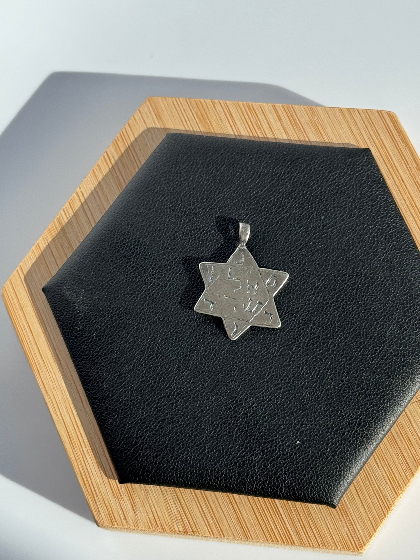 Old Handcrafted Sterling Star of David Pendant
