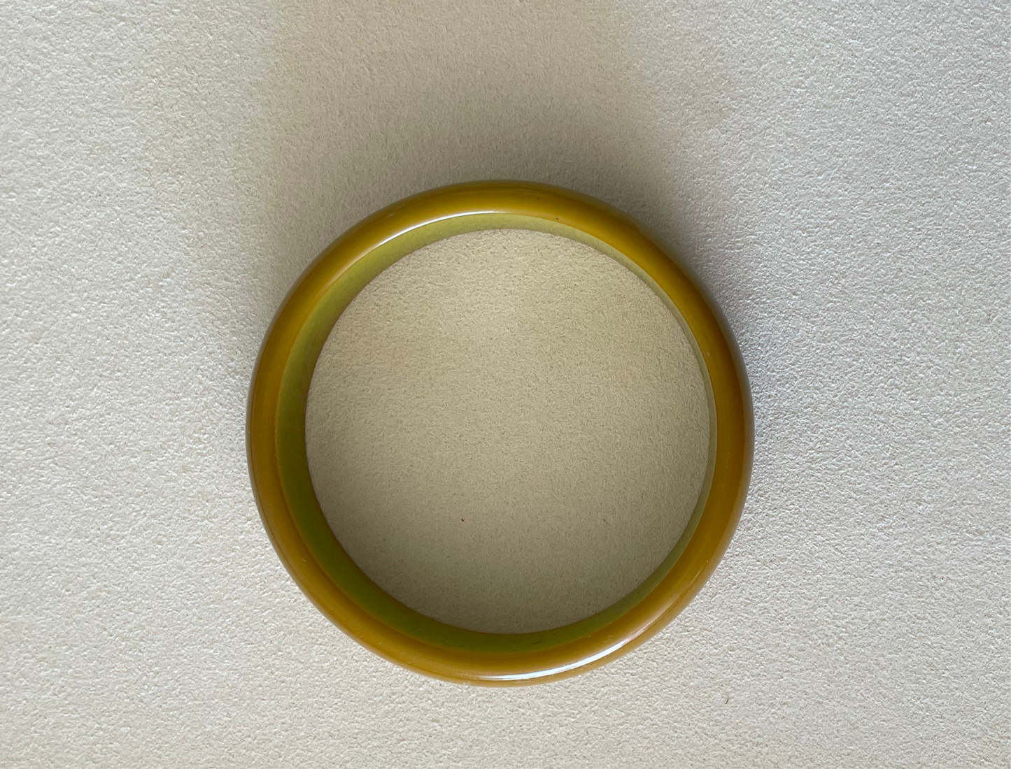 Estate Vintage Bakelite Bangle Bracelet Olive Green Chunky Wide Band Art Deco Style