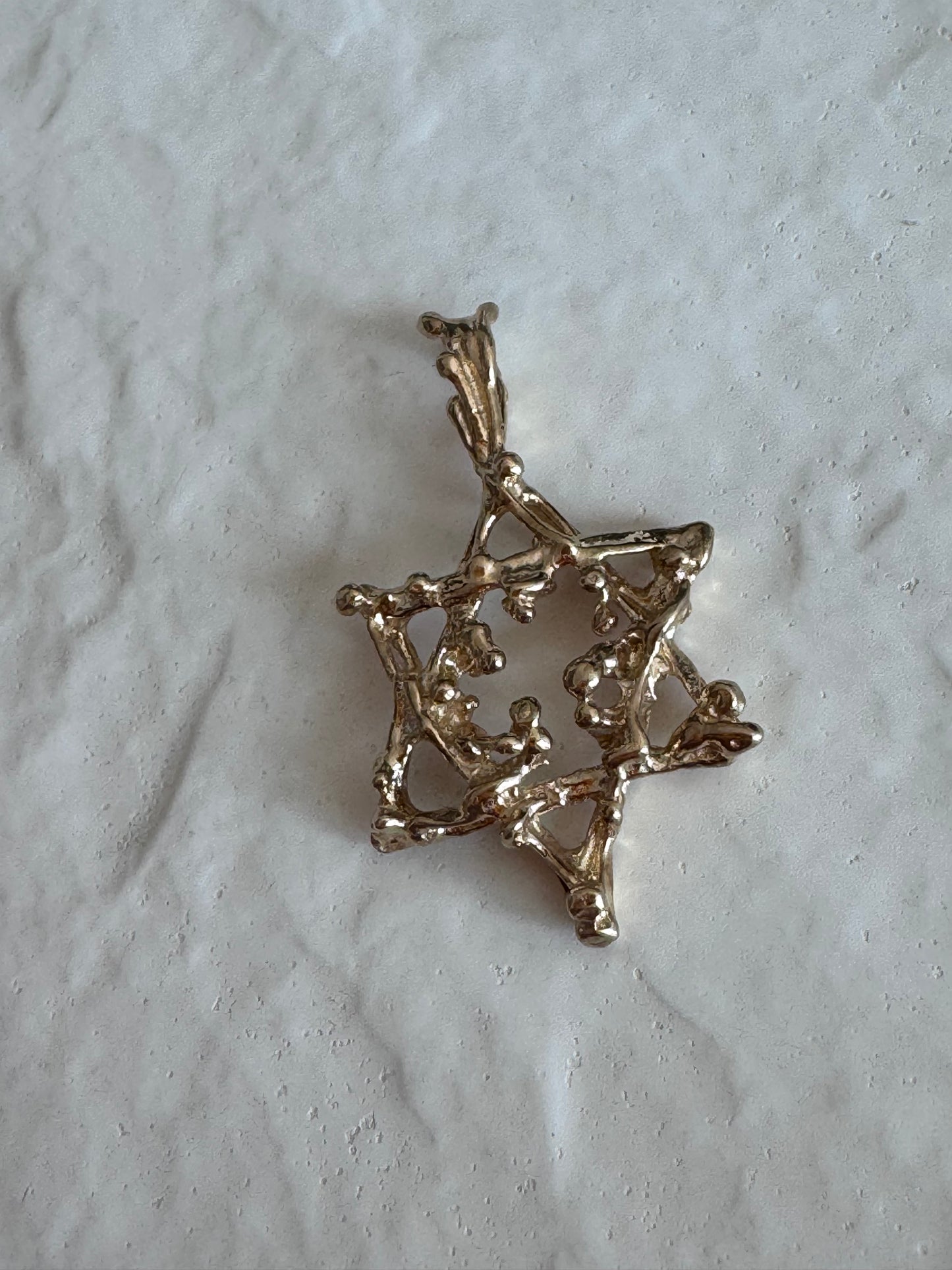 Vintage 1970s Brutalist Star of David Pendant