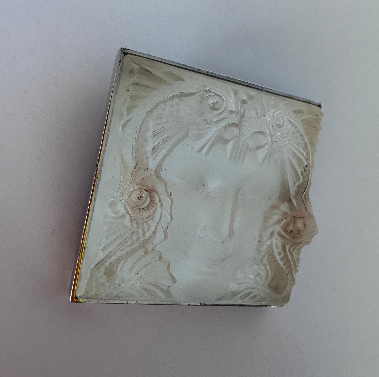 Vintage Lalique Masque de Femme Crystal Pendant Sterling Silver