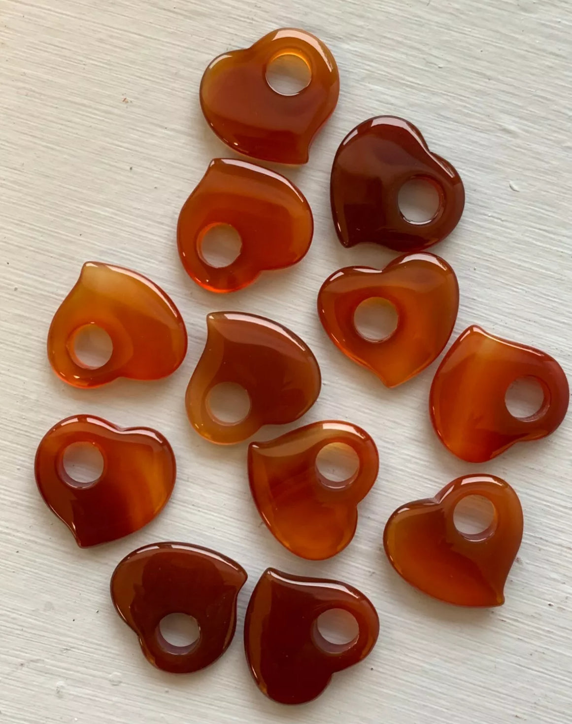 Vintage Estate Carnelian Heart Pendant Charm New Old Stock