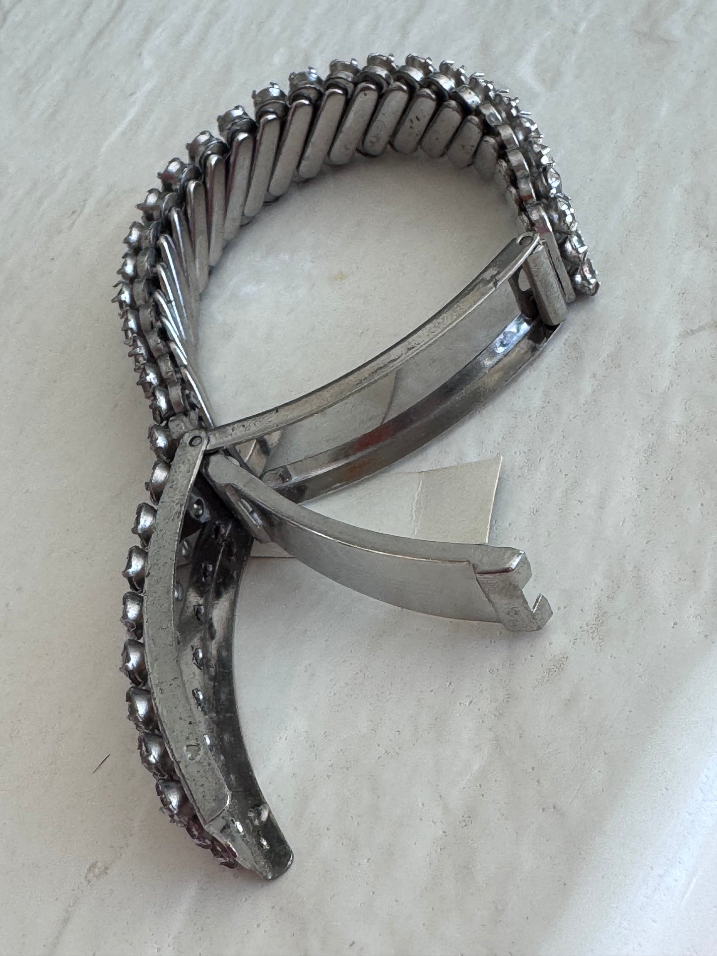 Vintage 1950s Rhinestone Photo Locket Sweetheart Bracelet
