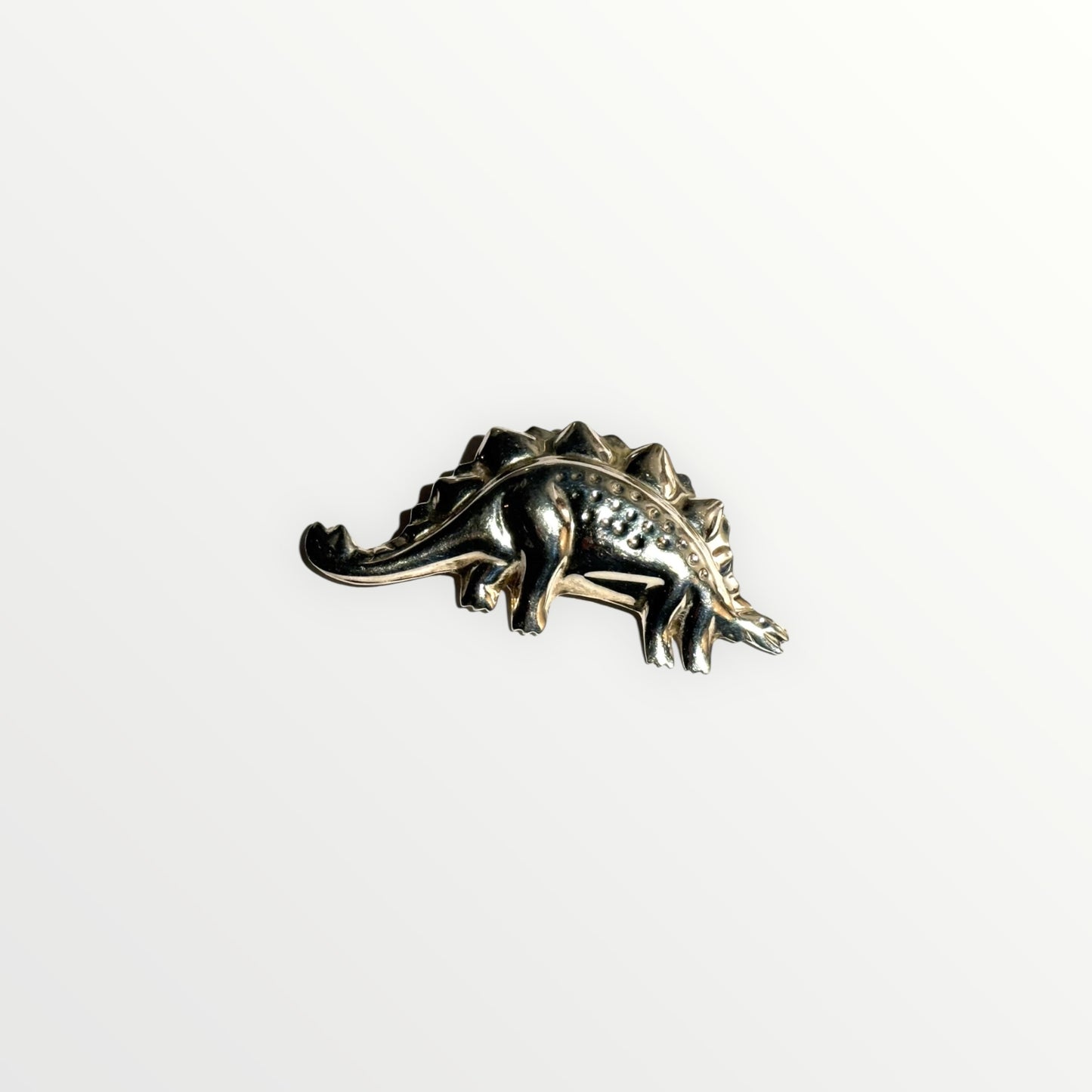 Vintage Estate Sterling Silver Stegosaurus Dinosaur Brooch Pin 1980s