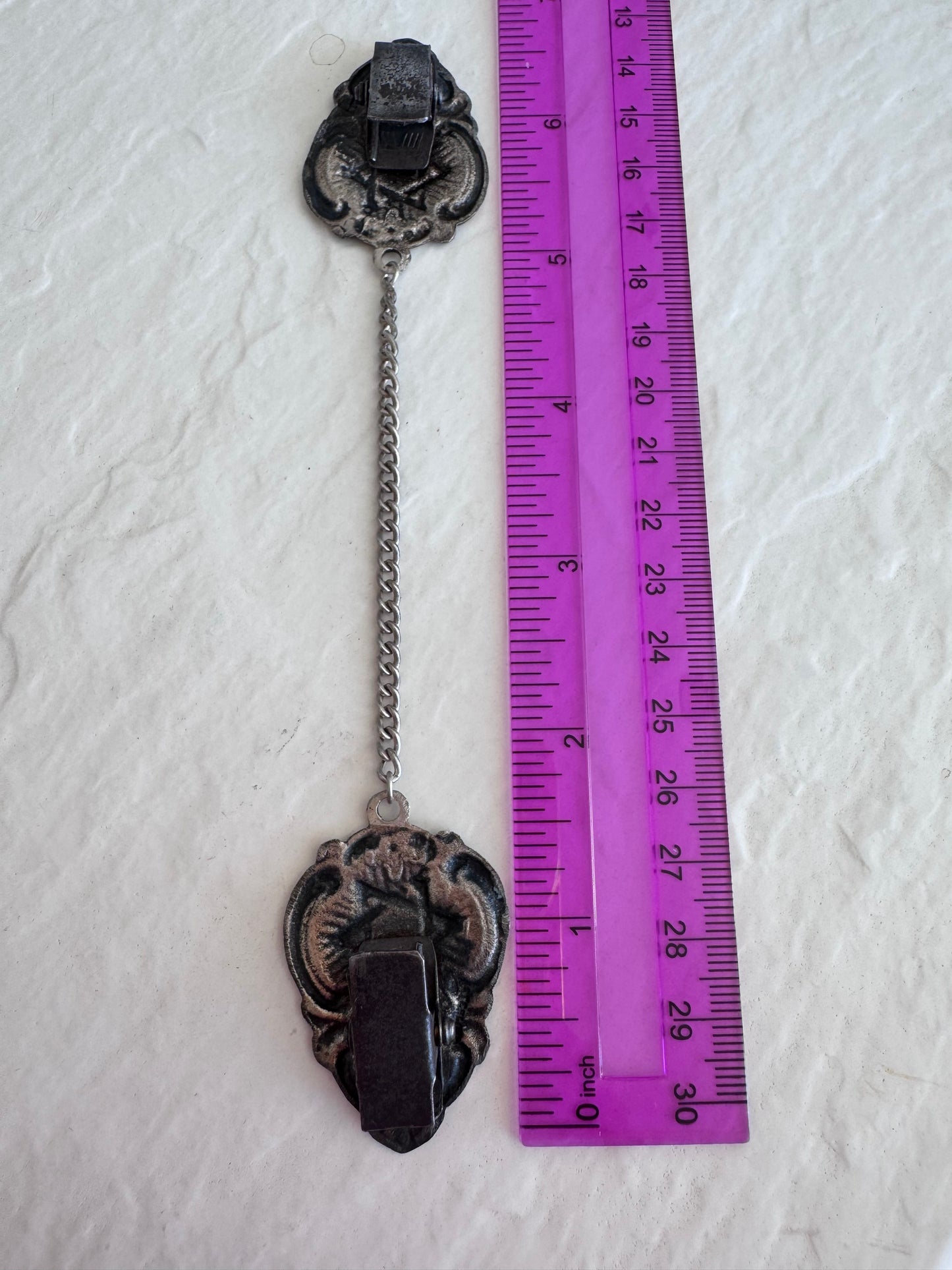 Antique Sterling Silver Star of David Tallit Prayer Shaw Clips - Vintage Judaica
