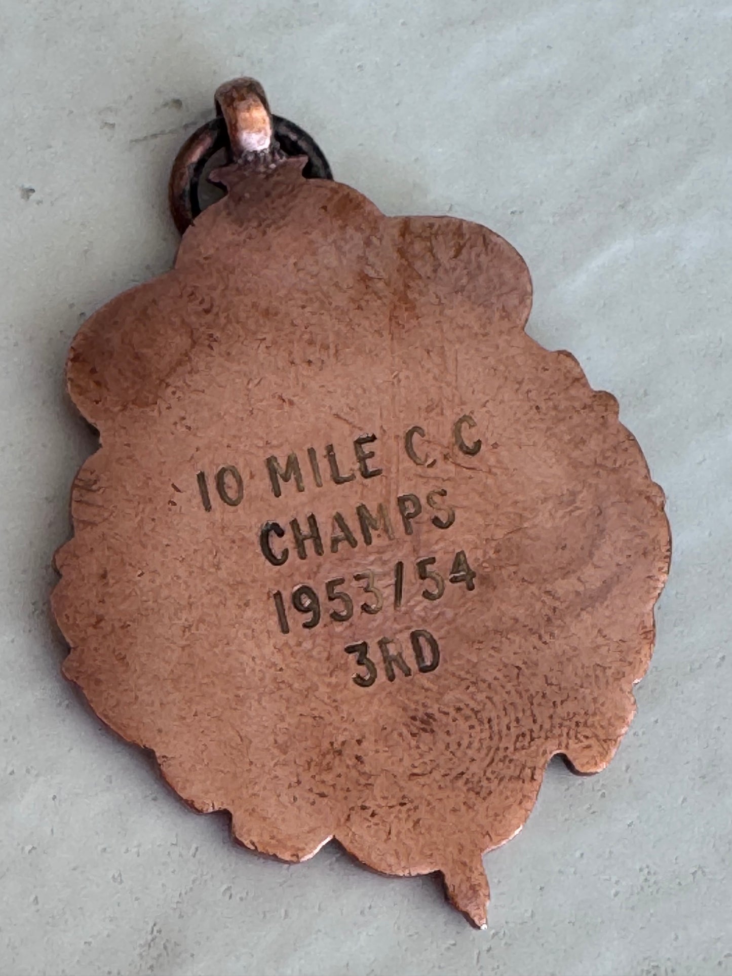 Vintage 1953 Bronze Enamel Highgate Harriers Running Medal Watch Fob