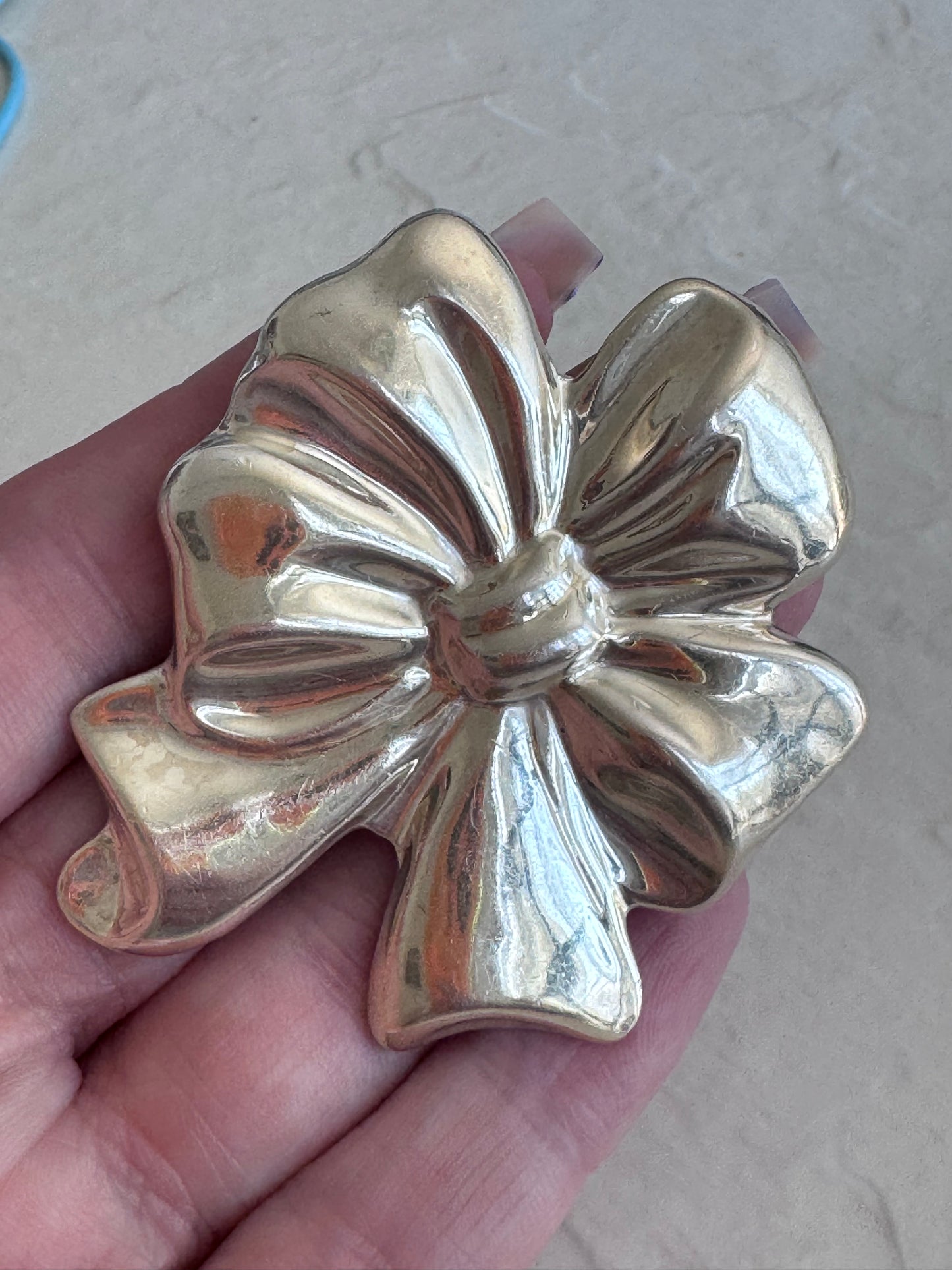 Estate Los Ballesteros Large Flower Bow Brooch Mexican Silver Statement Pin Pendant Combo