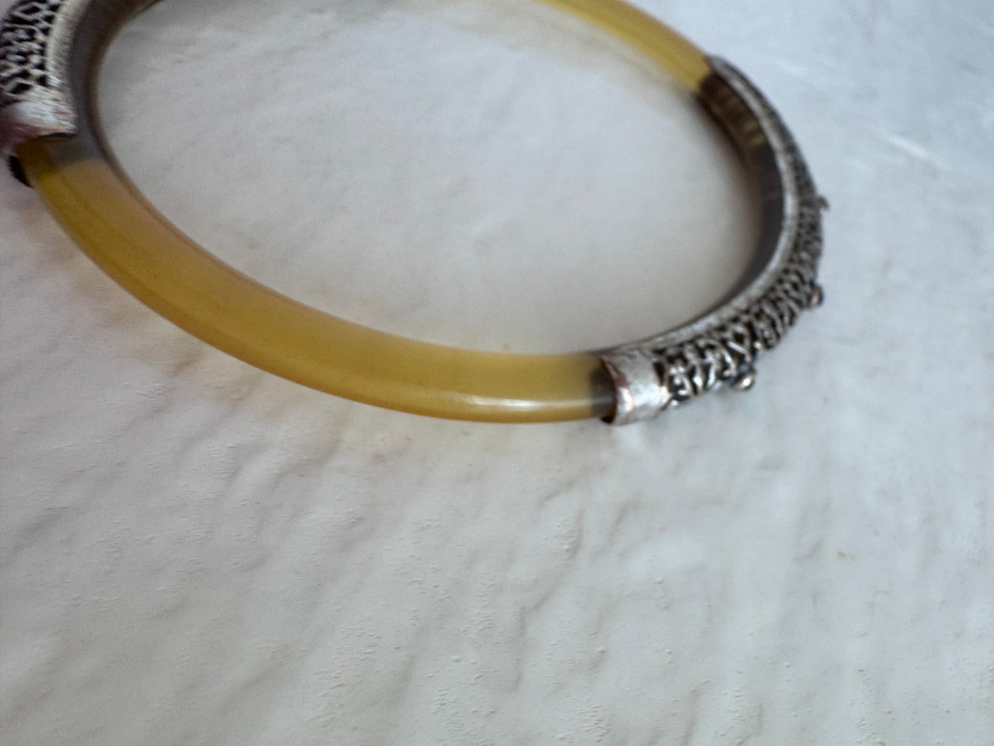 Bakelite Bangle Bracelet With Sterling