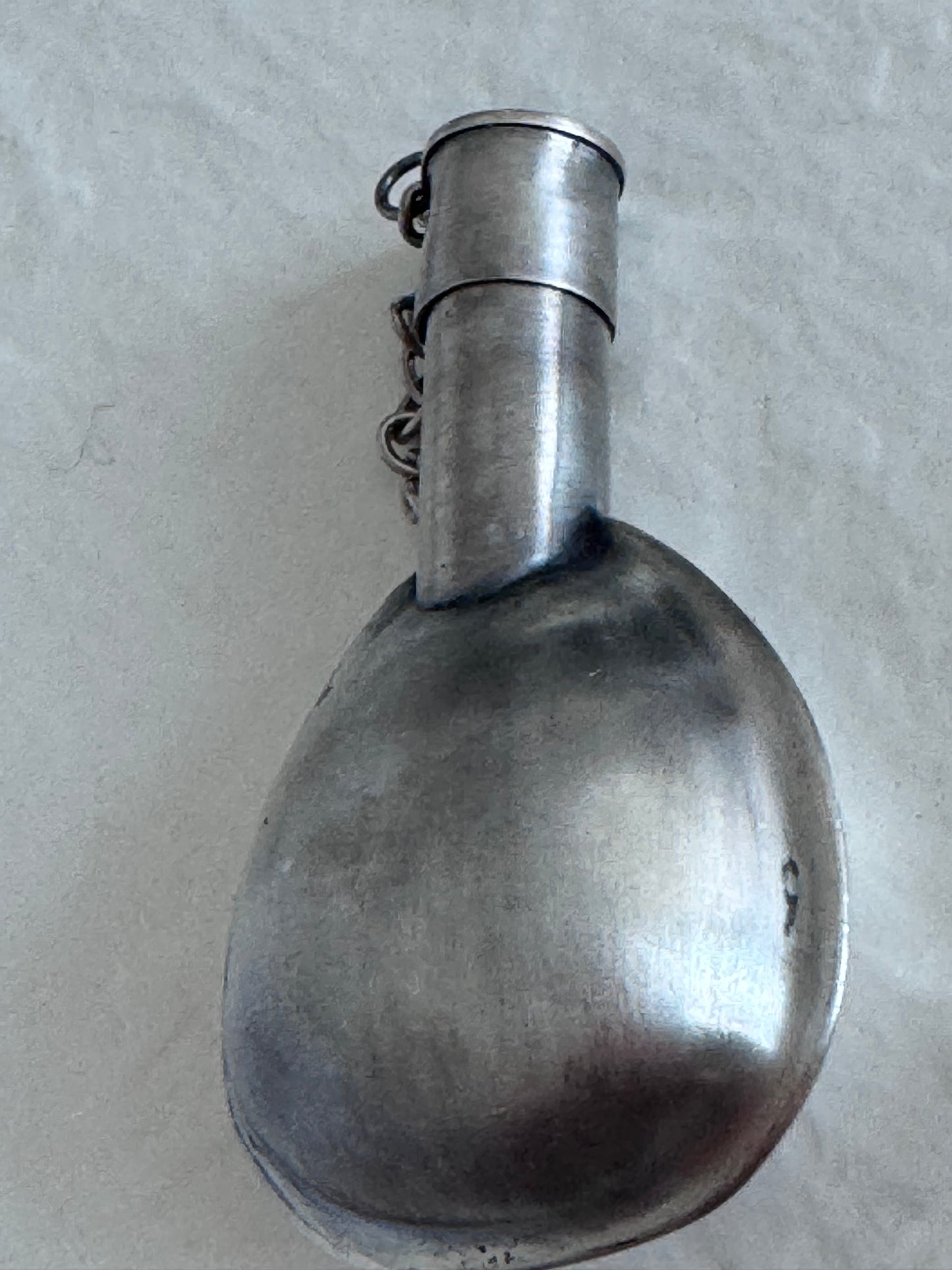 Estate Vintage Sterling Silver Native American Tobacco Canteen Bottle Pendant Southwestern Jewelry