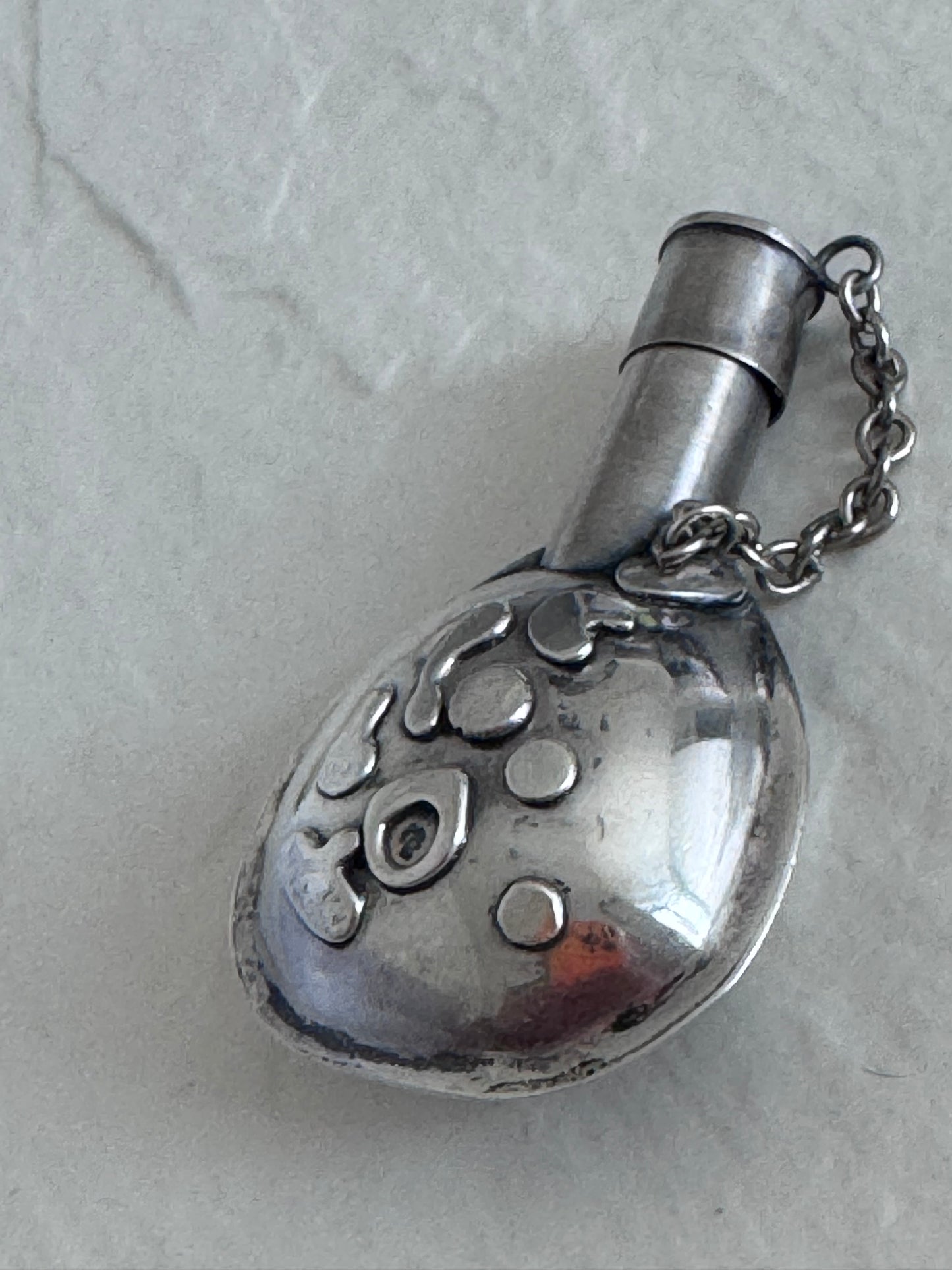 Estate Vintage Sterling Silver Native American Tobacco Canteen Bottle Pendant Southwestern Jewelry