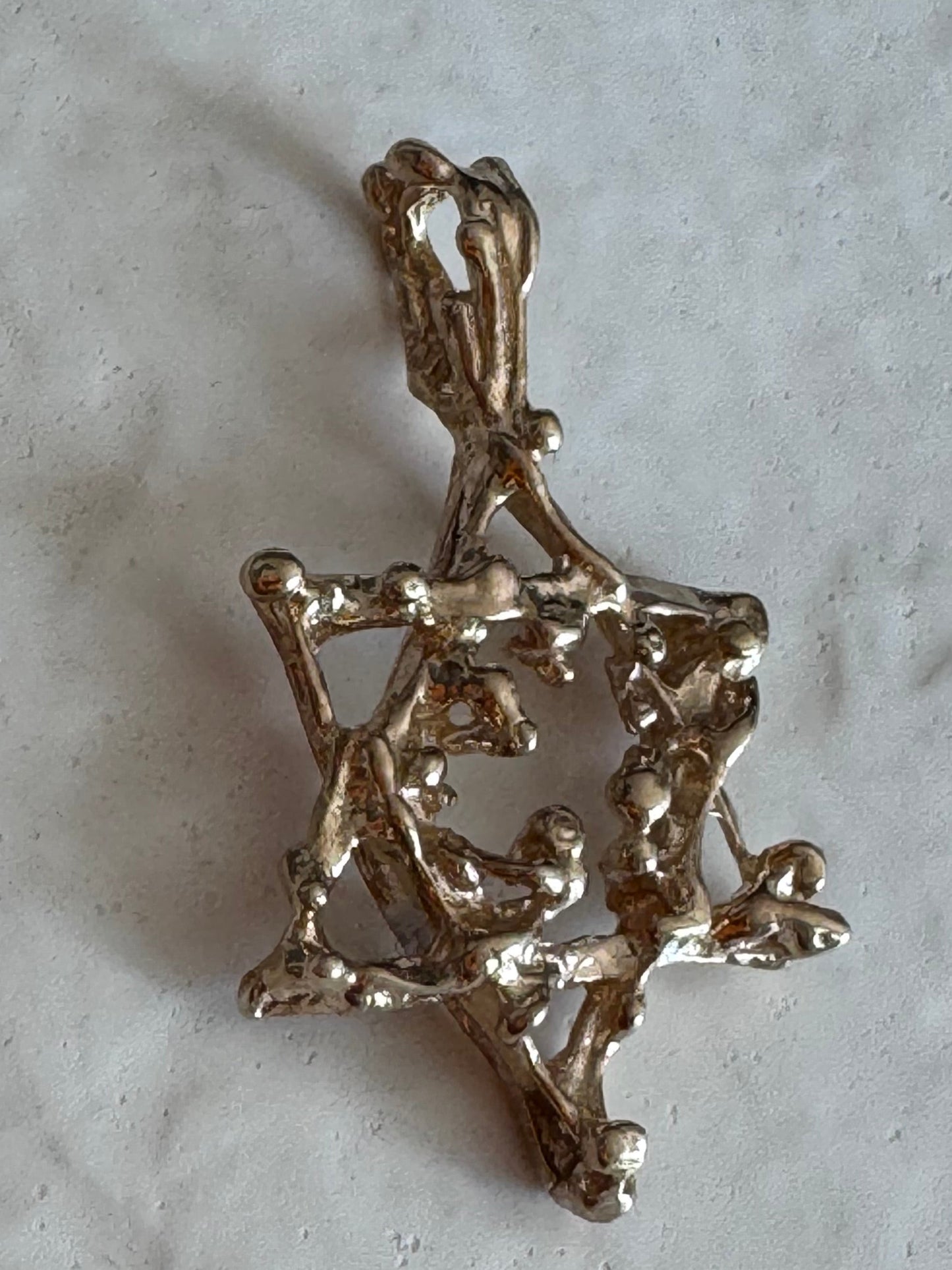 14k brutalist star of david pendant
