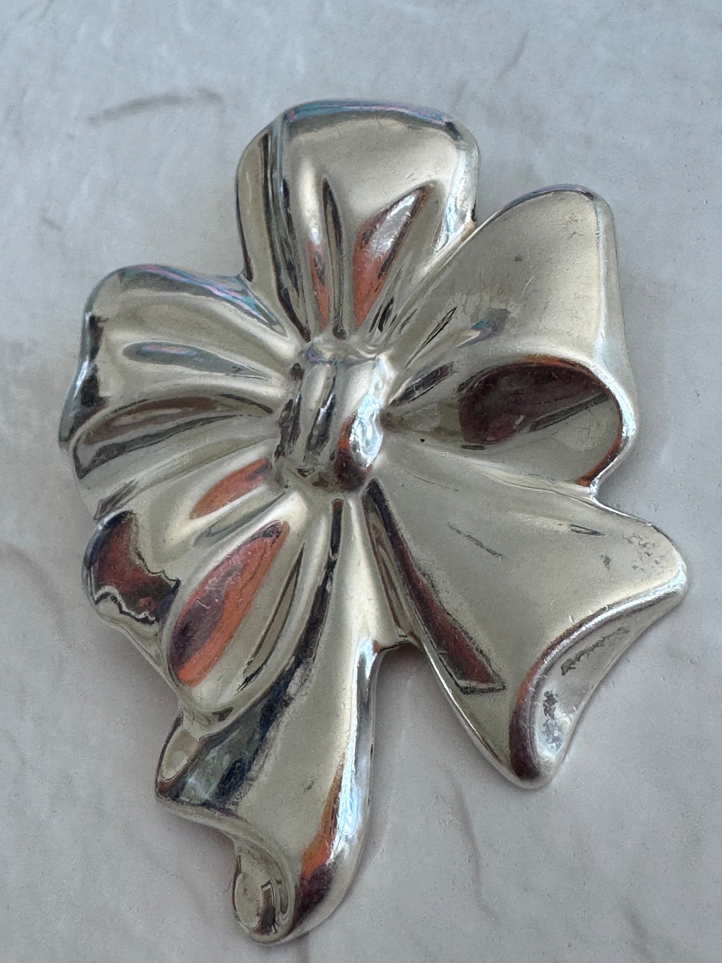 Estate Los Ballesteros Large Flower Bow Brooch Mexican Silver Statement Pin Pendant Combo