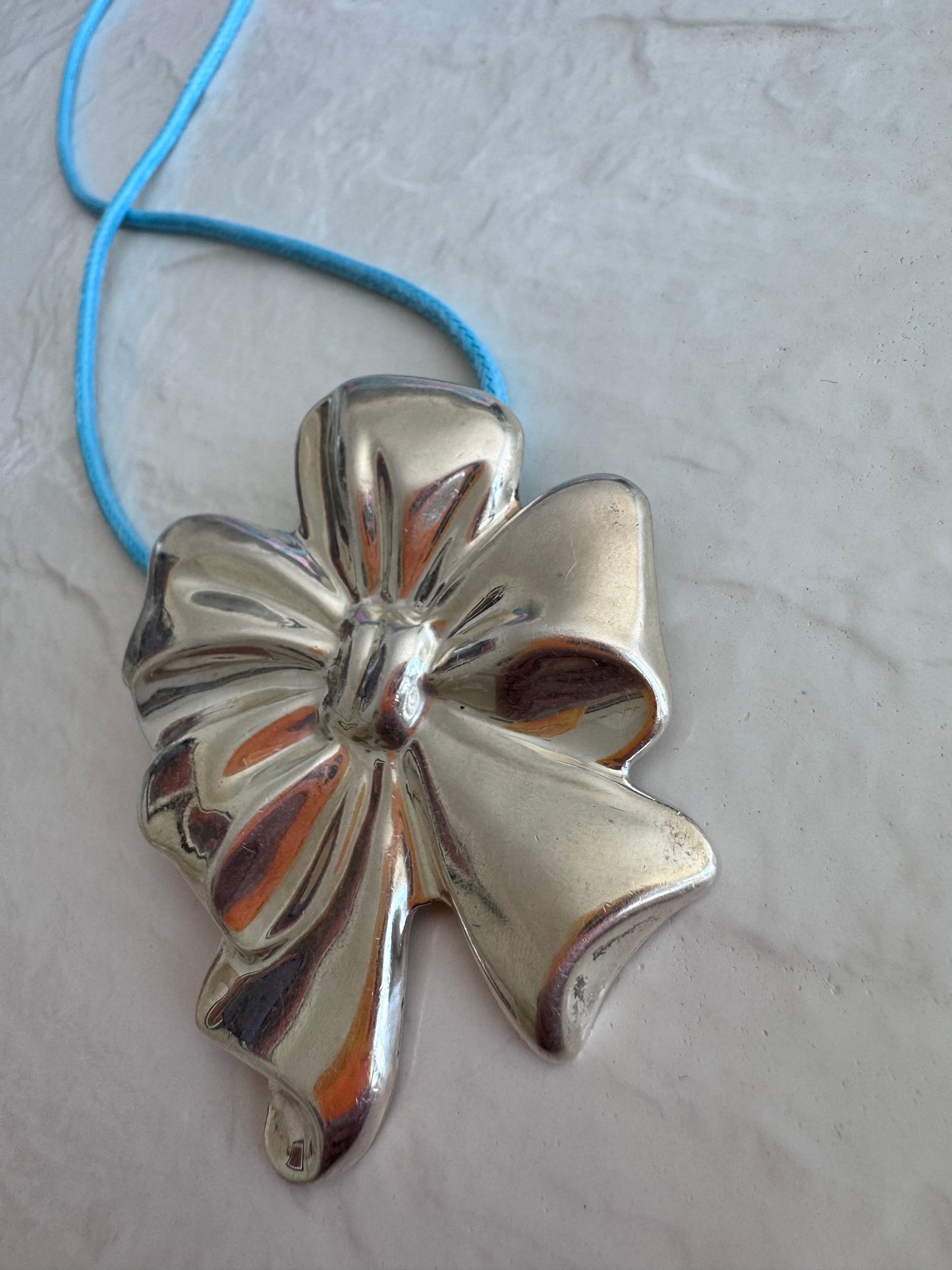 Estate Los Ballesteros Large Flower Bow Brooch Mexican Silver Statement Pin Pendant Combo