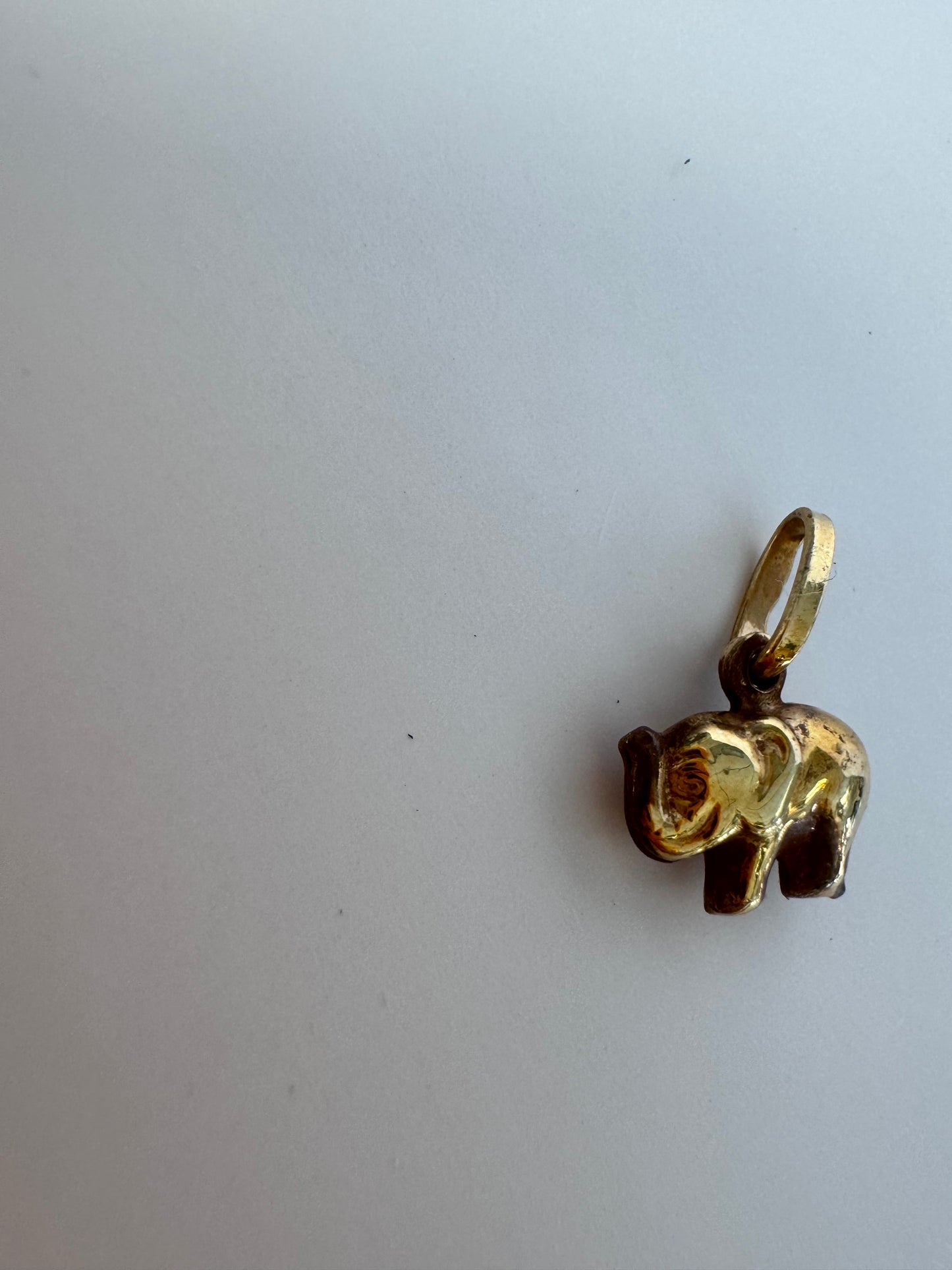 Estate Vintage 14K Gold Elephant Charm Pendant