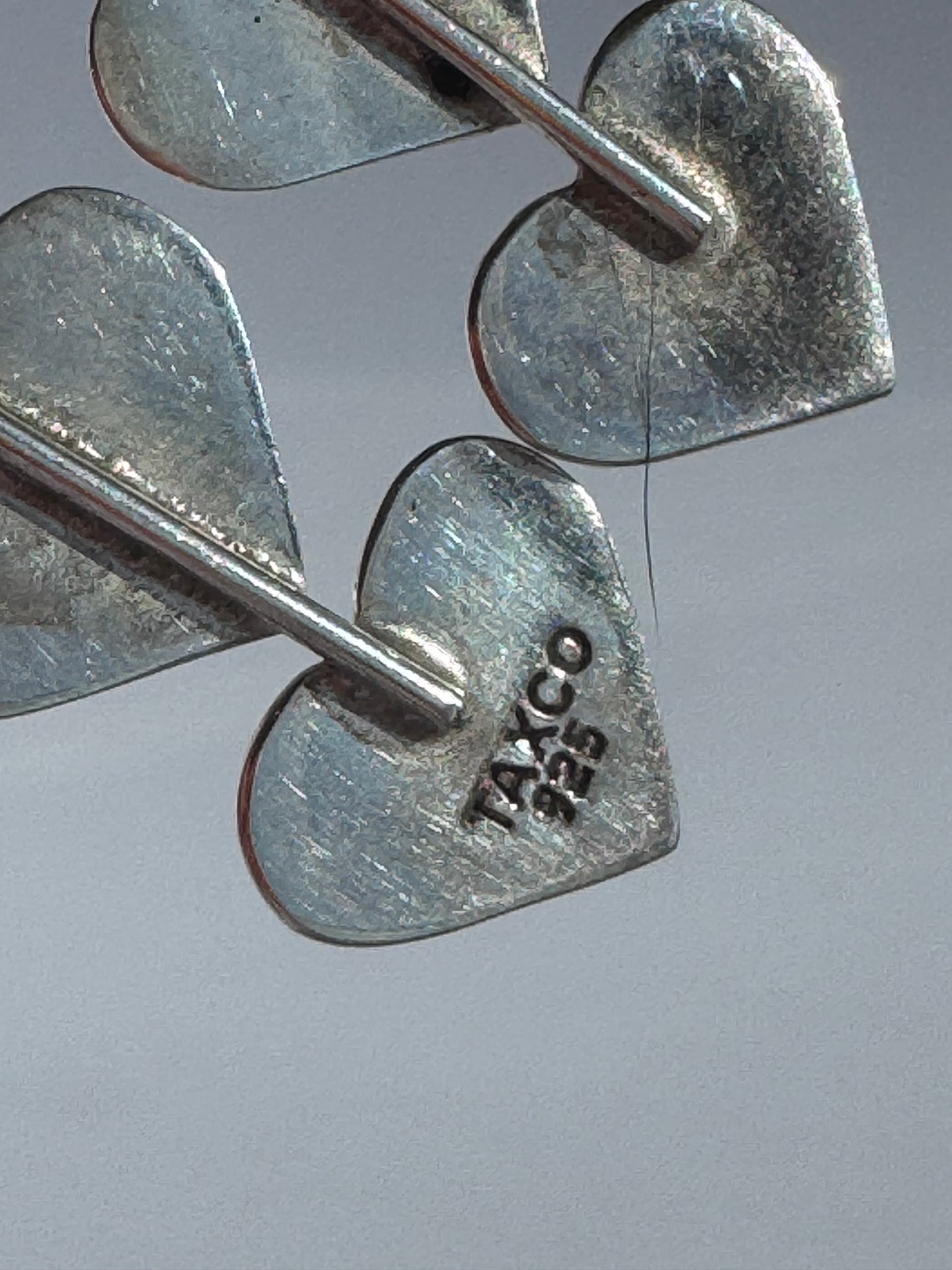 Vintage Taxco Heart Sterling Silver Earrings