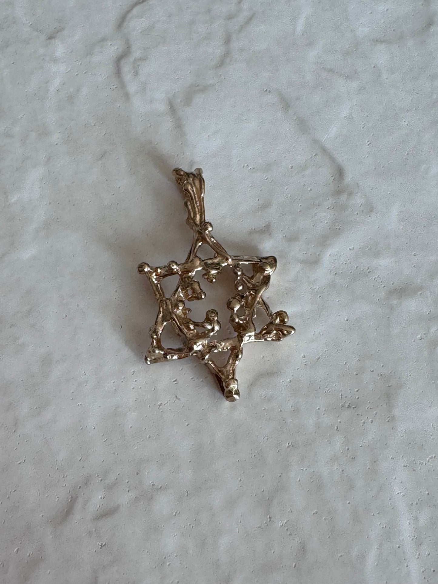 Vintage 1970s Brutalist Star of David Pendant