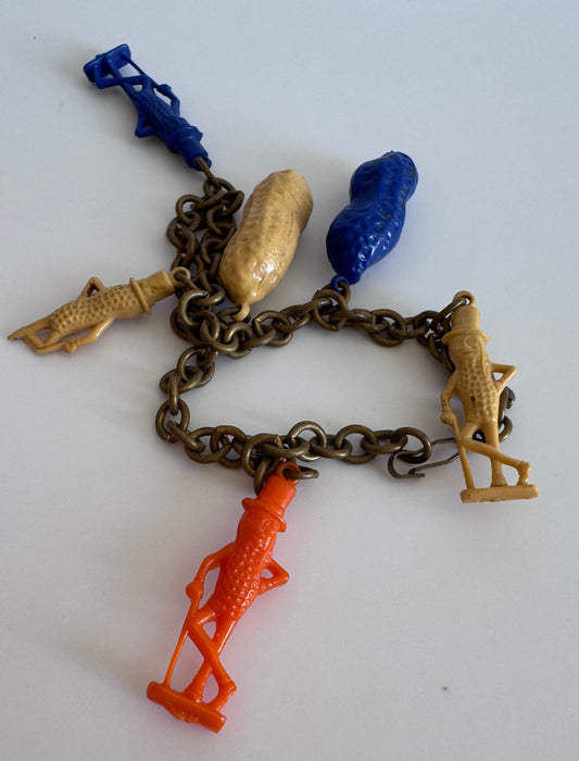 Vintage Mr. Peanut Charm Bracelet Advertising Collectible for Planters Peanuts - SALTY