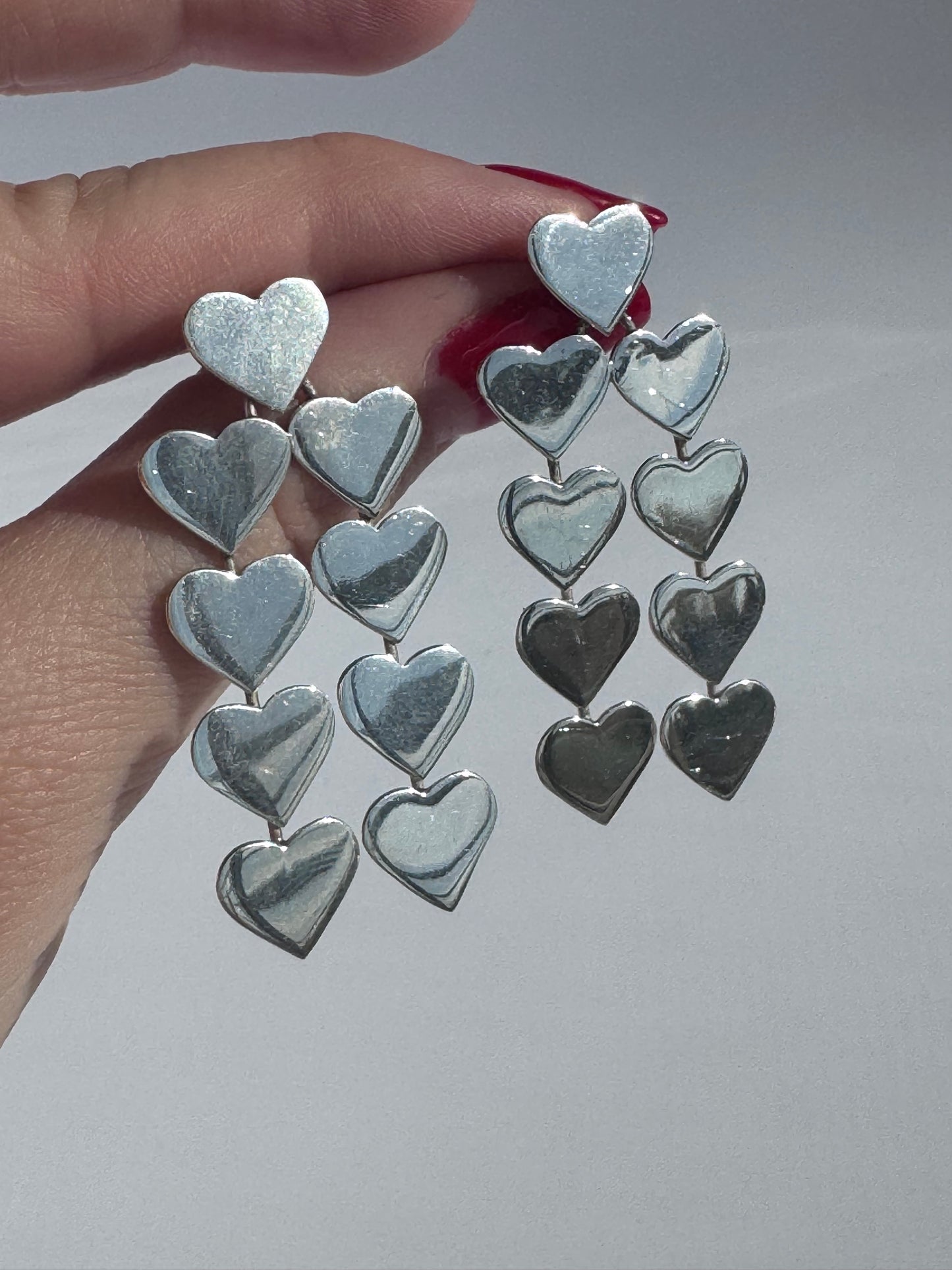 Vintage Taxco Heart Sterling Silver Earrings