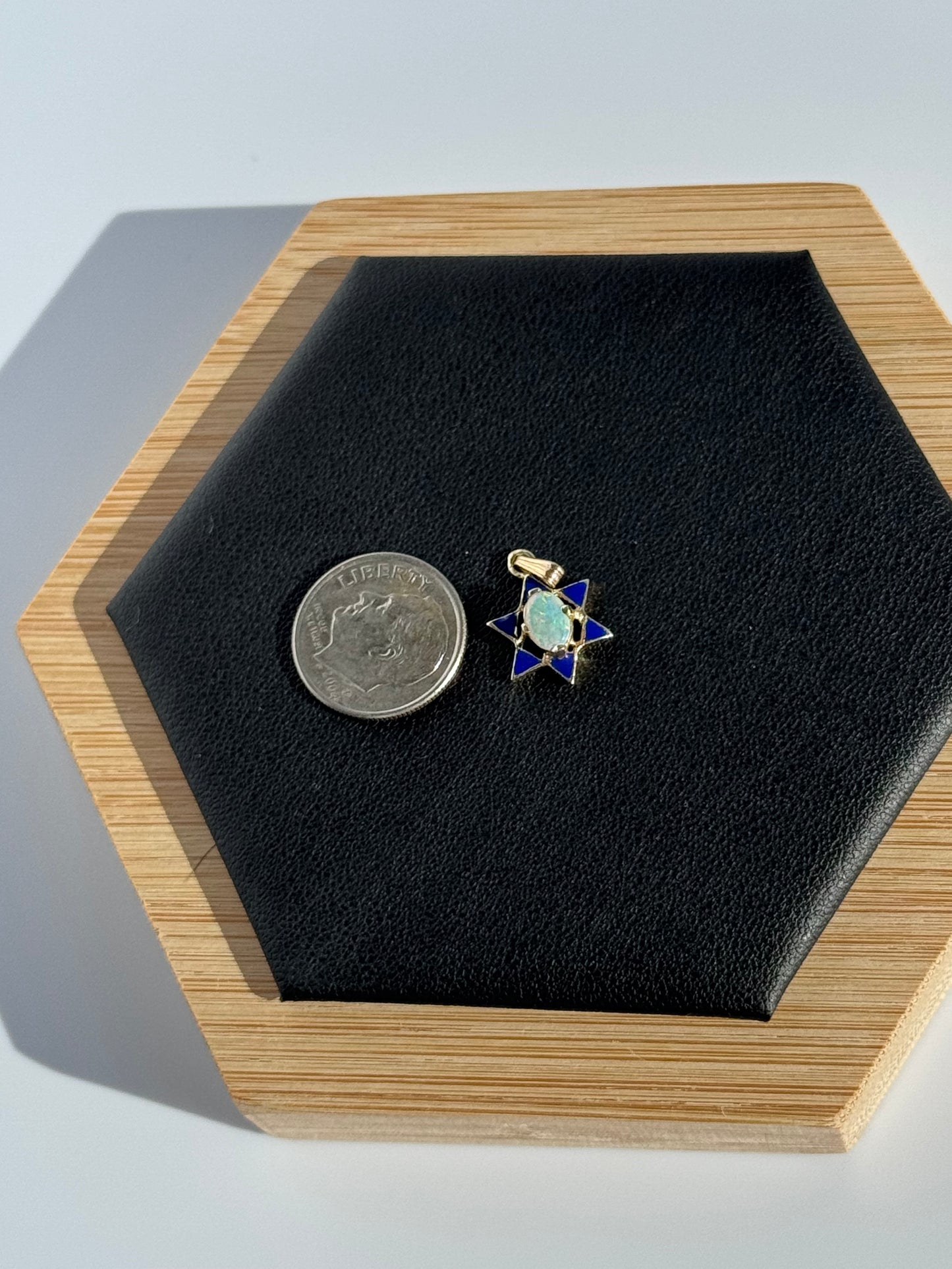 Vintage Opal & Enamel Star of David