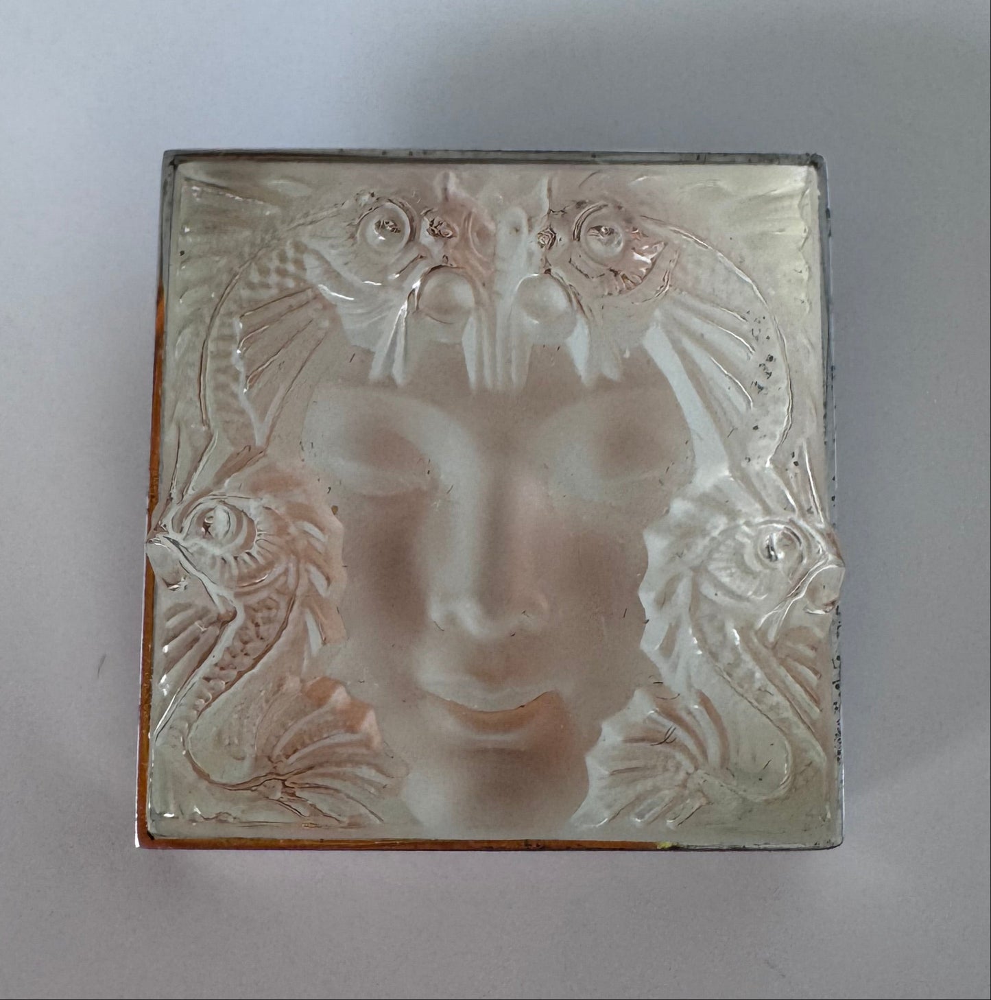 Vintage Lalique Masque de Femme Crystal Pendant Sterling Silver