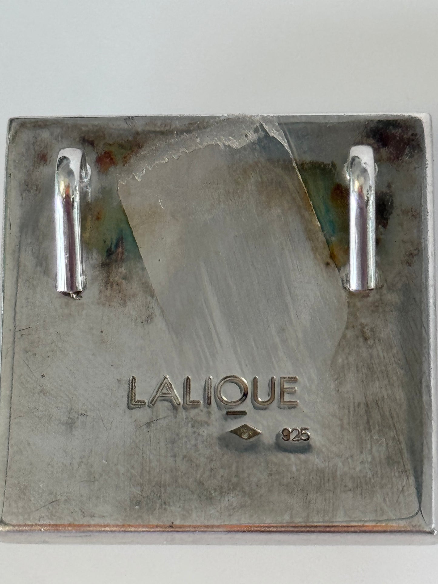 Vintage Lalique Masque de Femme Crystal Pendant Sterling Silver
