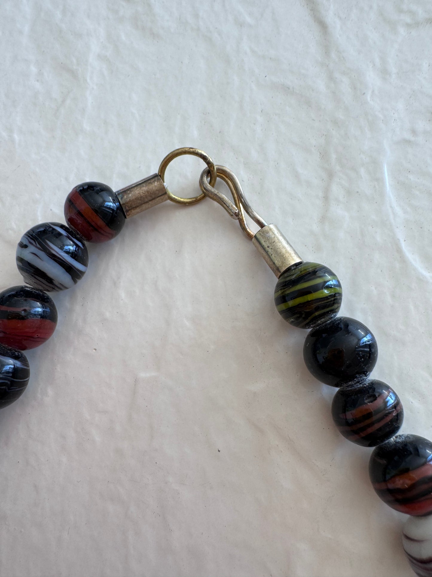 Vintage Multi-Strand Glass Bead Statement Necklace