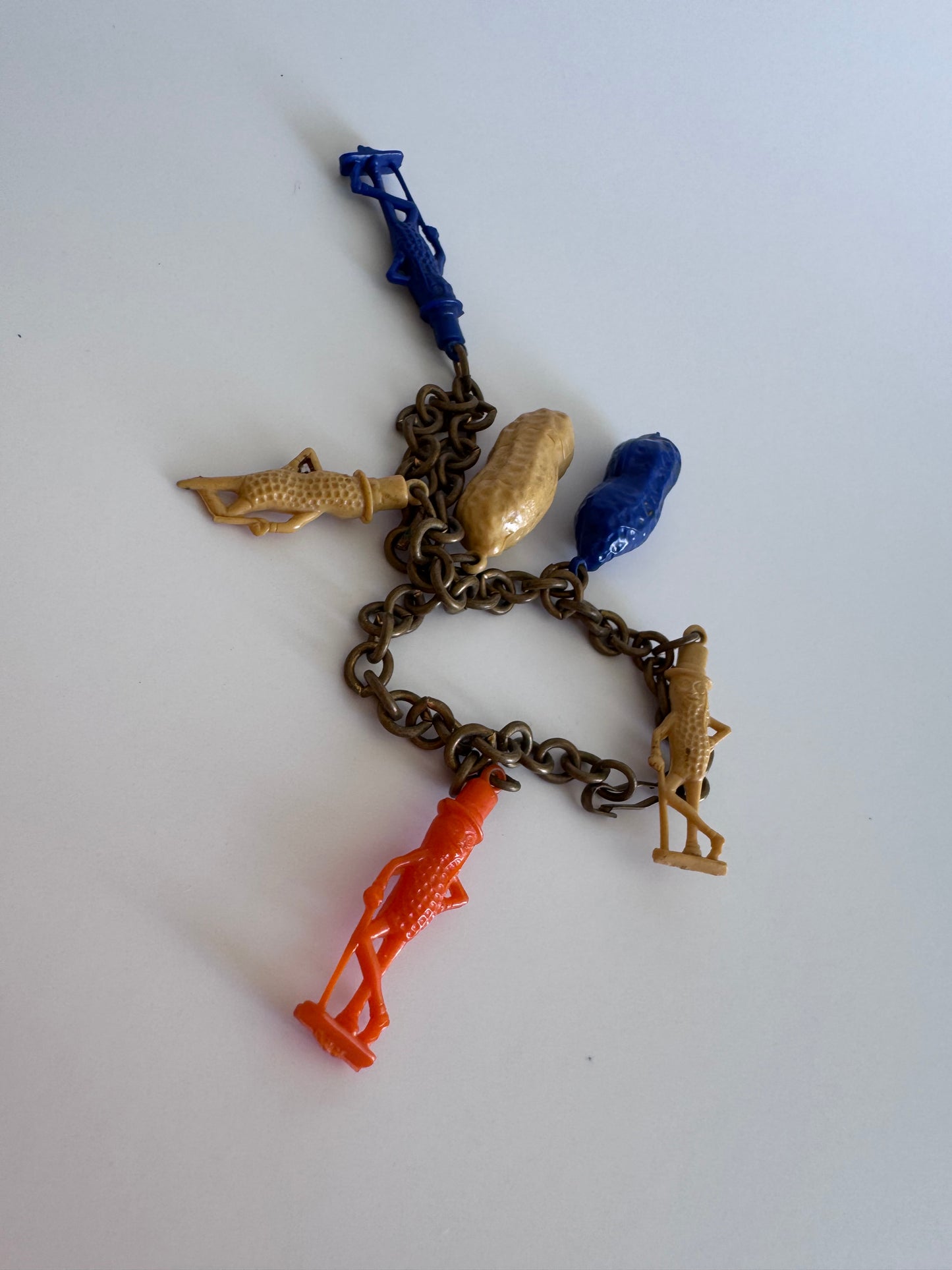 Vintage Mr. Peanut Charm Bracelet Advertising Collectible for Planters Peanuts - SALTY