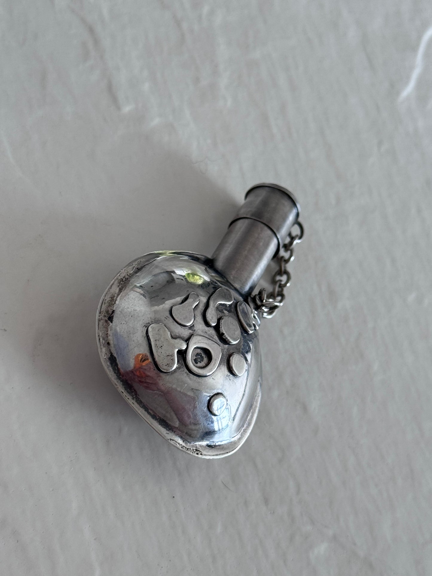 Estate Vintage Sterling Silver Native American Tobacco Canteen Bottle Pendant Southwestern Jewelry
