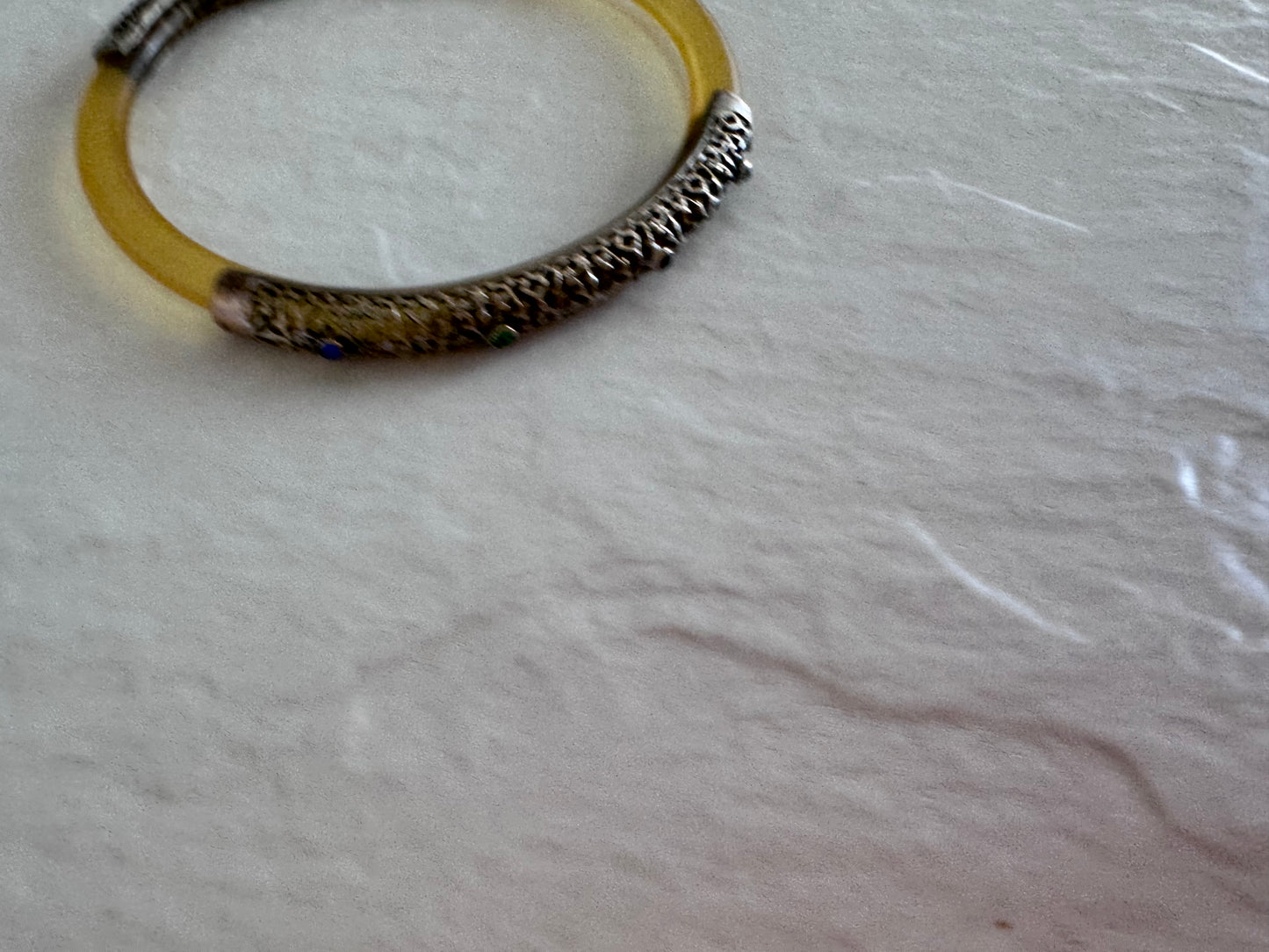Bakelite Bangle Bracelet With Sterling