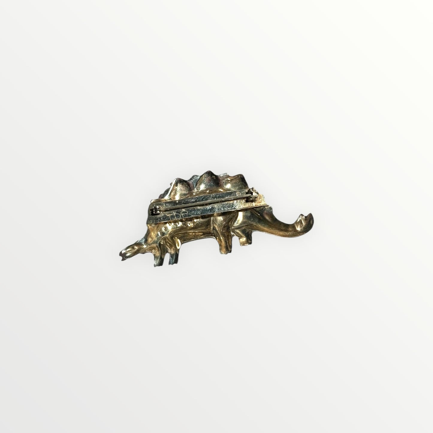 Vintage Estate Sterling Silver Stegosaurus Dinosaur Brooch Pin 1980s