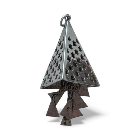 Estate Sterling Silver Star of David Pendant with Dangling Charms