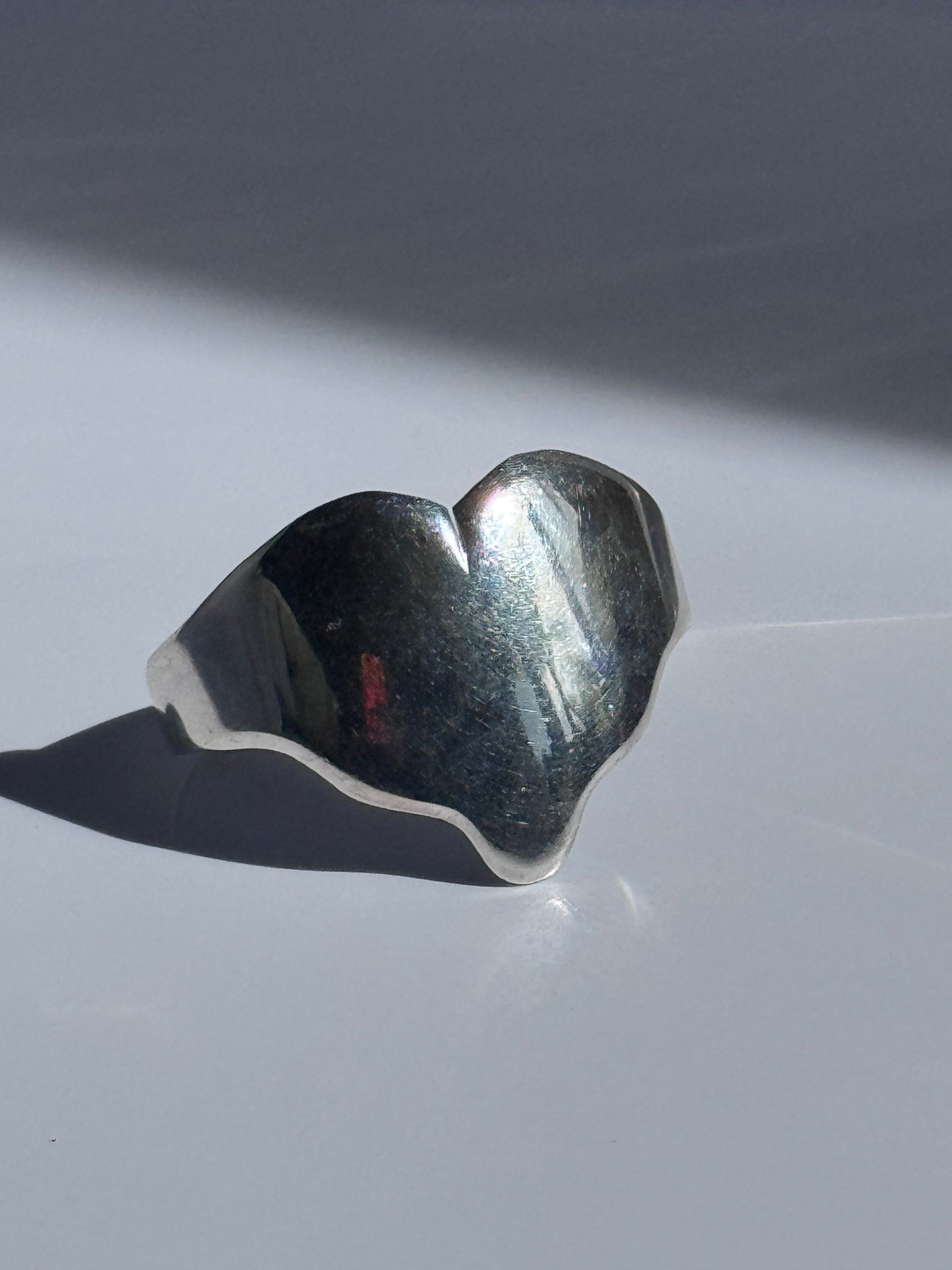 Estate Vintage 1950s-1970s Los Ballesteros Taxco Sterling Silver Heart Cuff Bracelet 42g