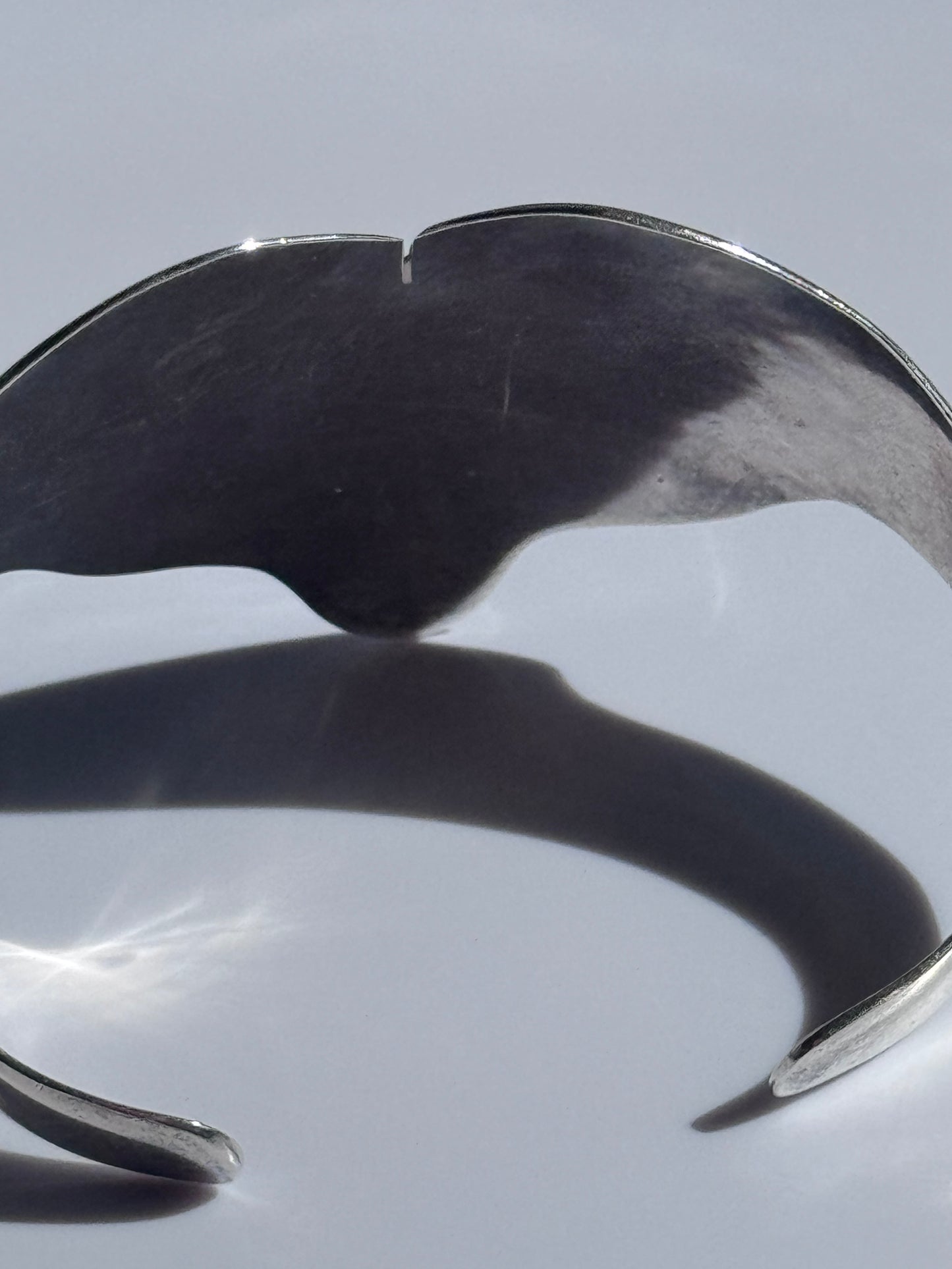 Estate Vintage 1950s-1970s Los Ballesteros Taxco Sterling Silver Heart Cuff Bracelet 42g