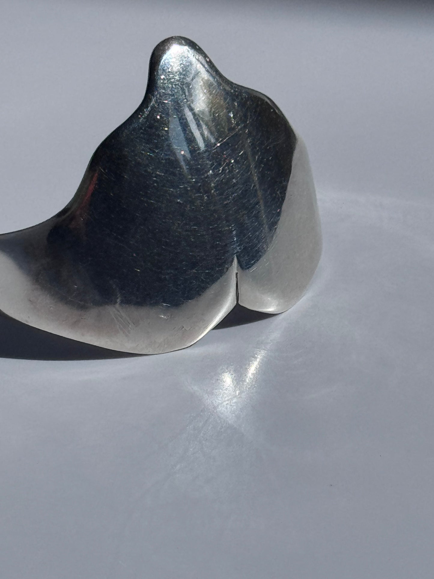 Estate Vintage 1950s-1970s Los Ballesteros Taxco Sterling Silver Heart Cuff Bracelet 42g