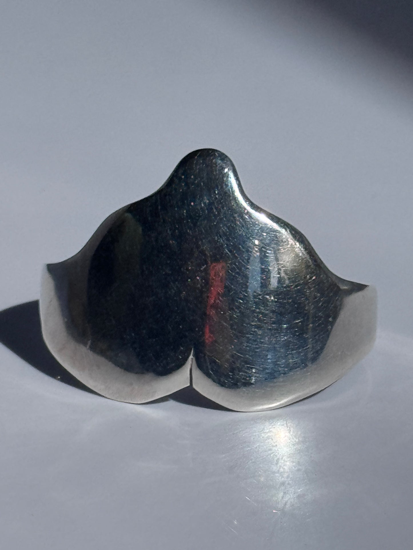 Estate Vintage 1950s-1970s Los Ballesteros Taxco Sterling Silver Heart Cuff Bracelet 42g