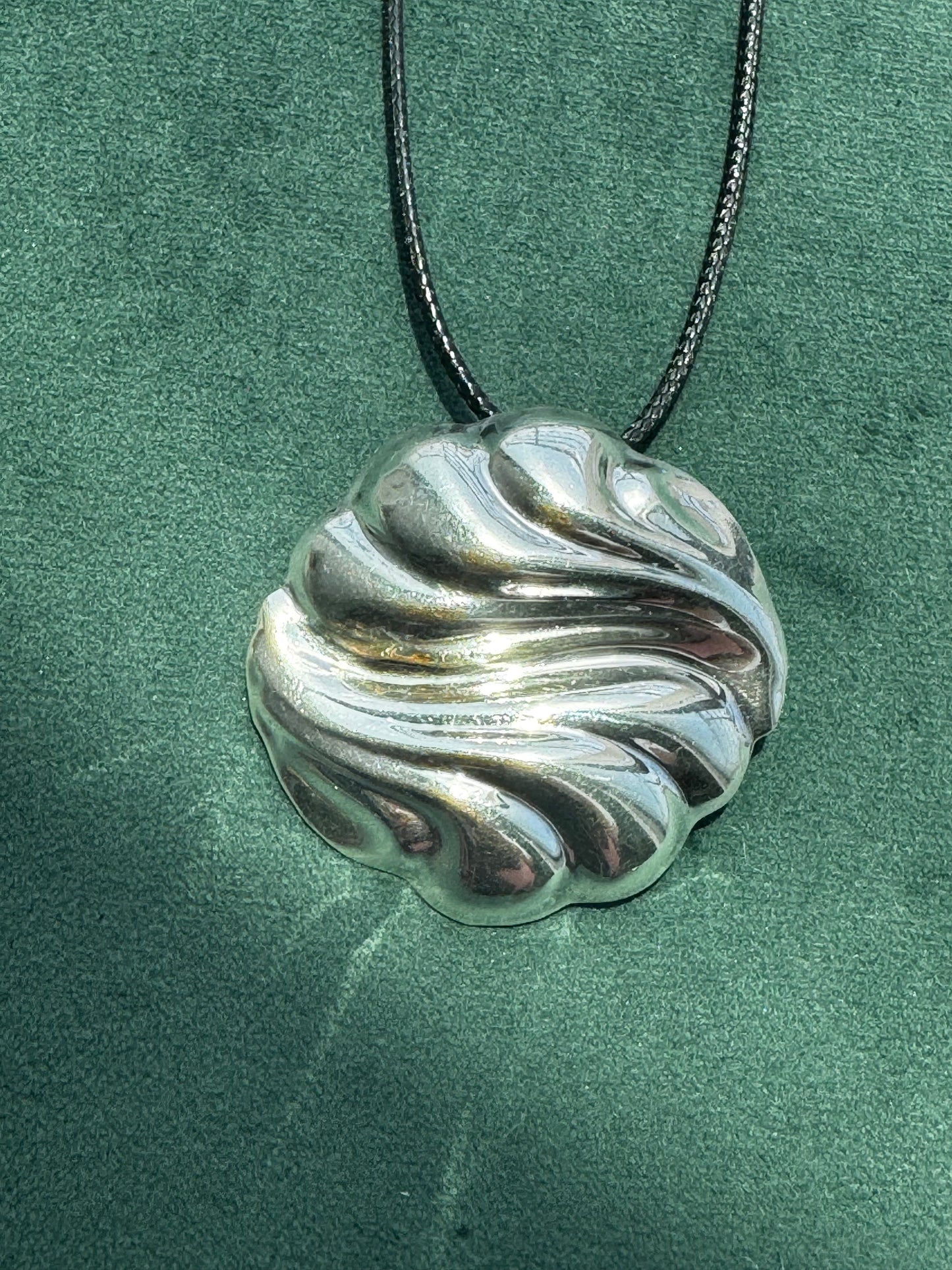 Estate Vintage Los Ballesteros Taxco Sterling Silver Swirl Wave Brooch Pendant Modernist Mexico 925
