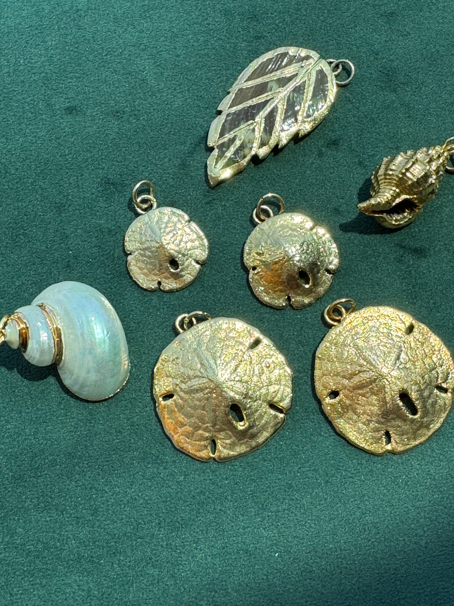 Vintage 24K Gold Dipped Real Sand Dollar Pendant Mermaid Life Beach Jewelry Size 4 of 5