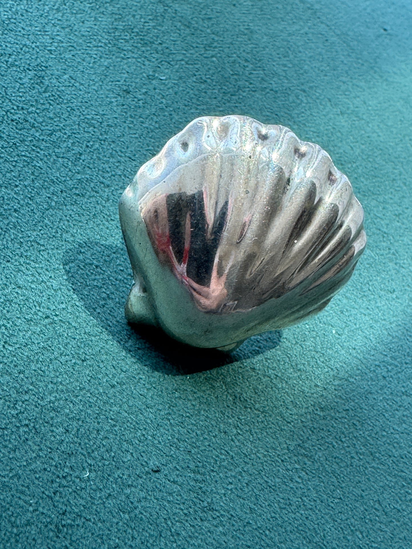 Vintage Taxco Mexico Sterling Silver Scallop Shell Ring Size 9 Big Enough to Hear the Ocean