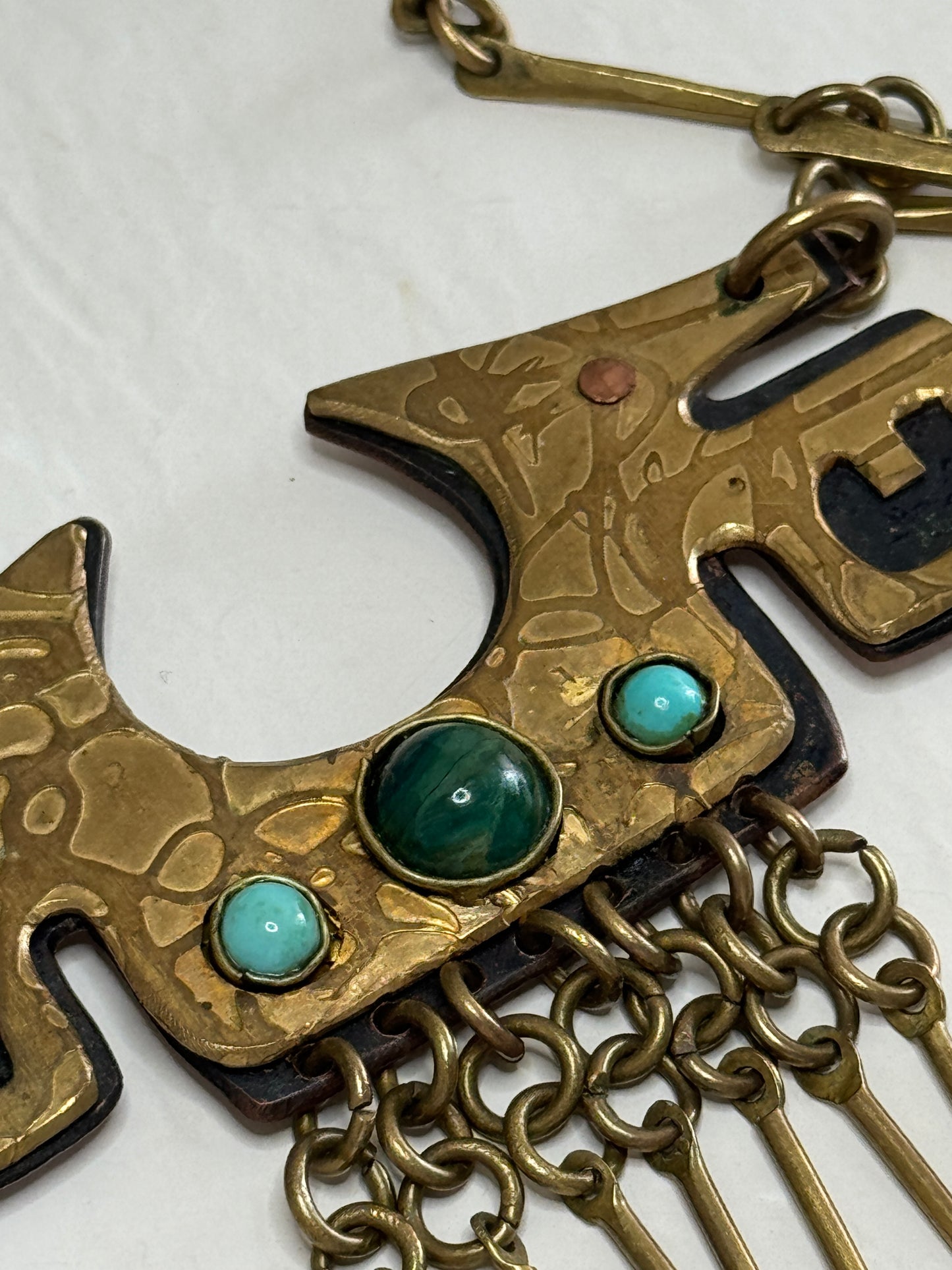 Brutalist Brass Necklace By Jaun Reyes