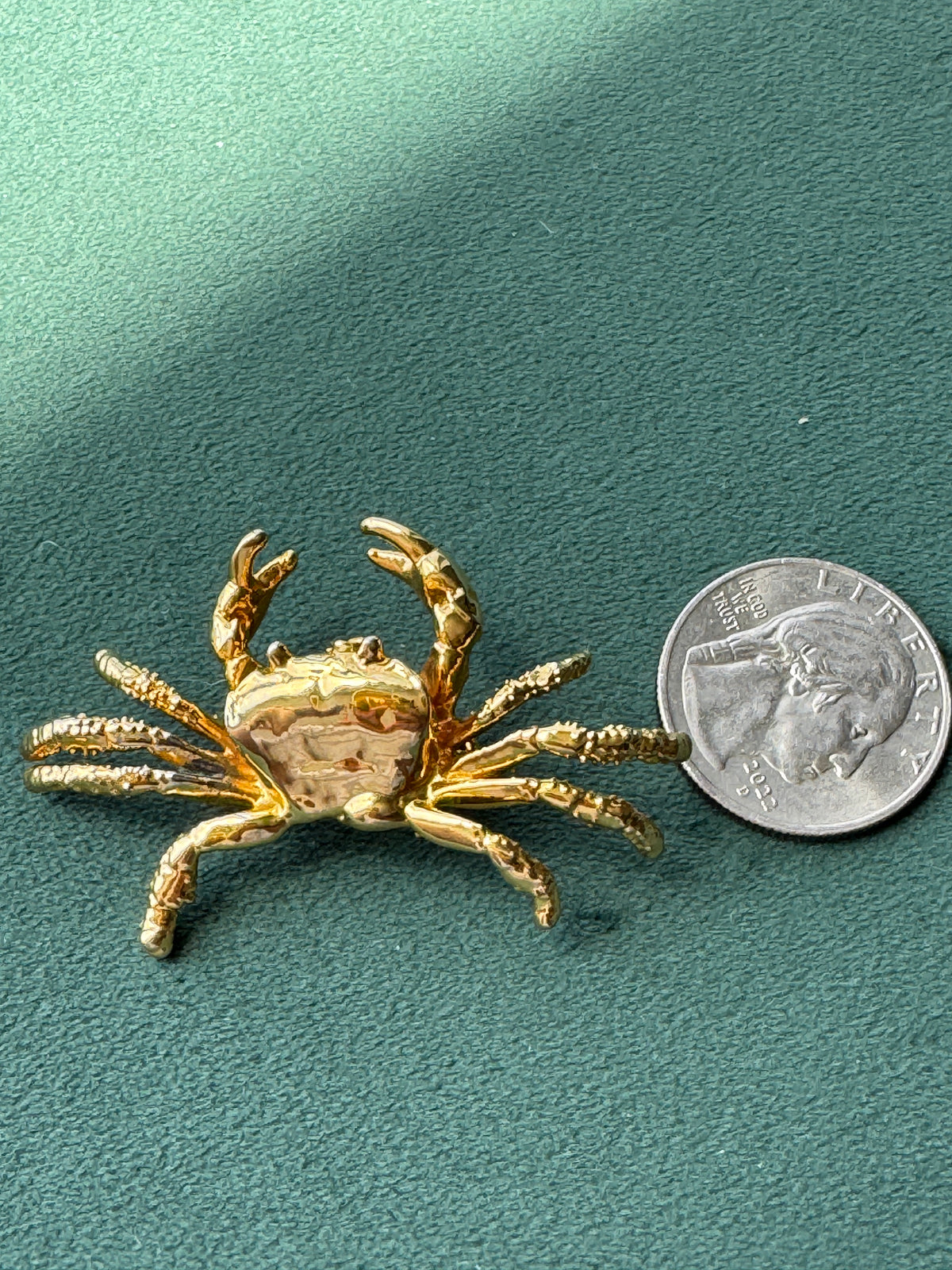 Vintage Midas Touch Singapore 22K Gold Dipped Real Crab Brooch Pendant A Genuine Crab That Struck It Rich