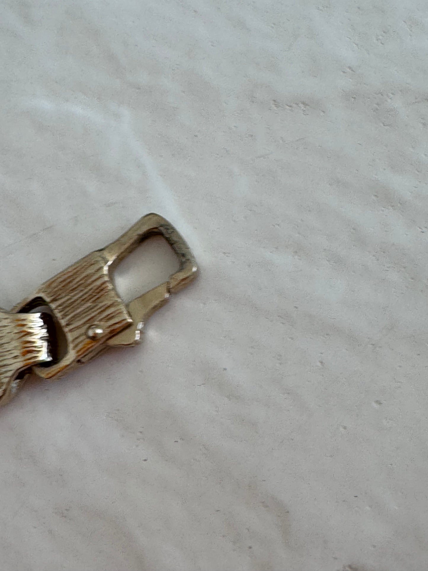 Estate 1970s 9ct yellow gold bark textured identity bracelet