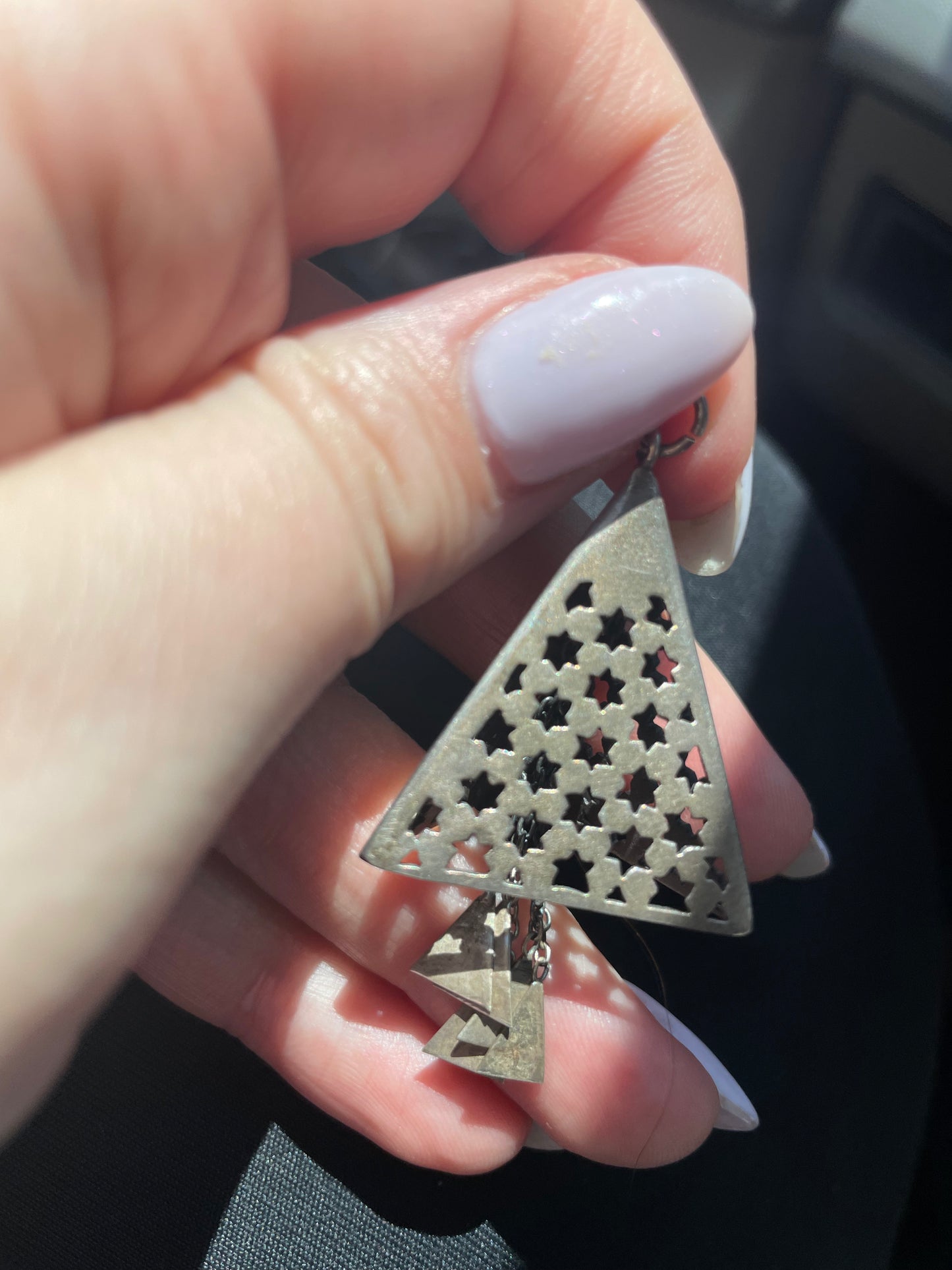 Estate Sterling Silver Star of David Pendant with Dangling Charms