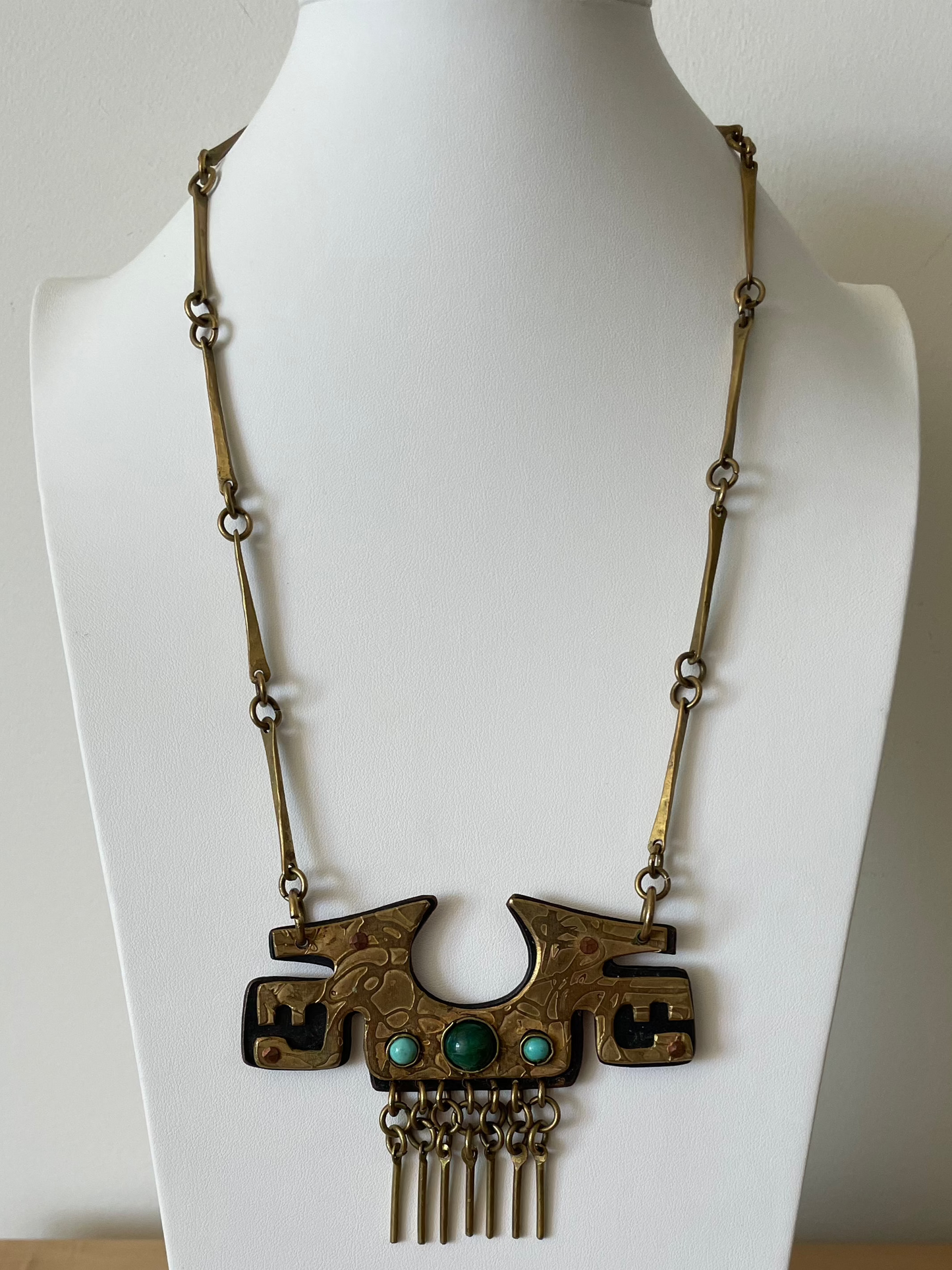 Brutalist Brass Necklace By Jaun Reyes