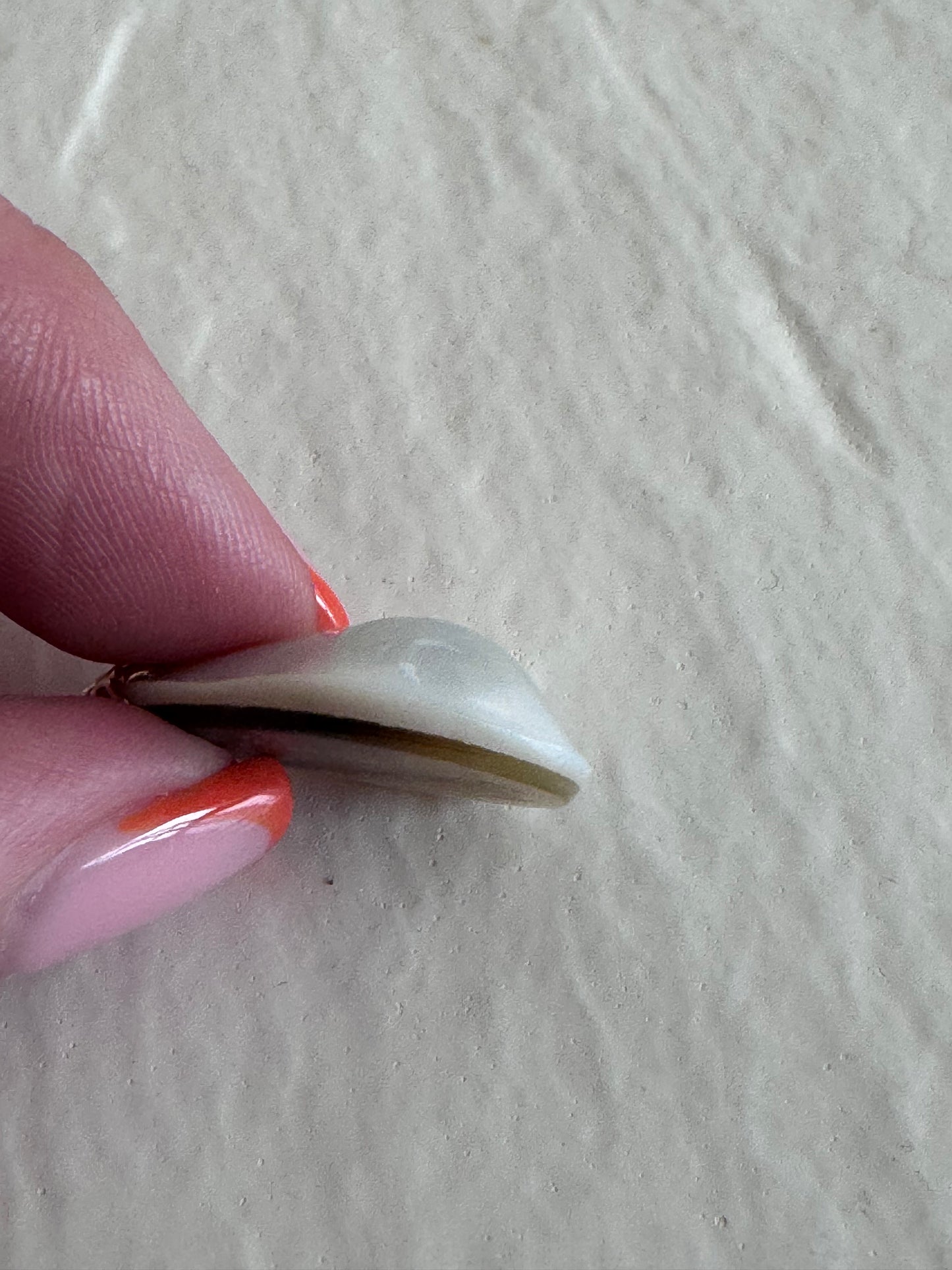 Estate Vintage Mother of Pearl Teardrop Pendant with 14K Gold Bail