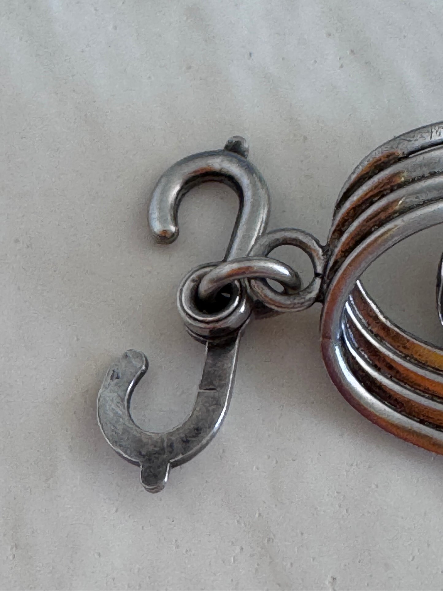 Estate vintage 1950s Harry S Bick sterling silver modernist geometric link bracelet mid-century designer jewelry