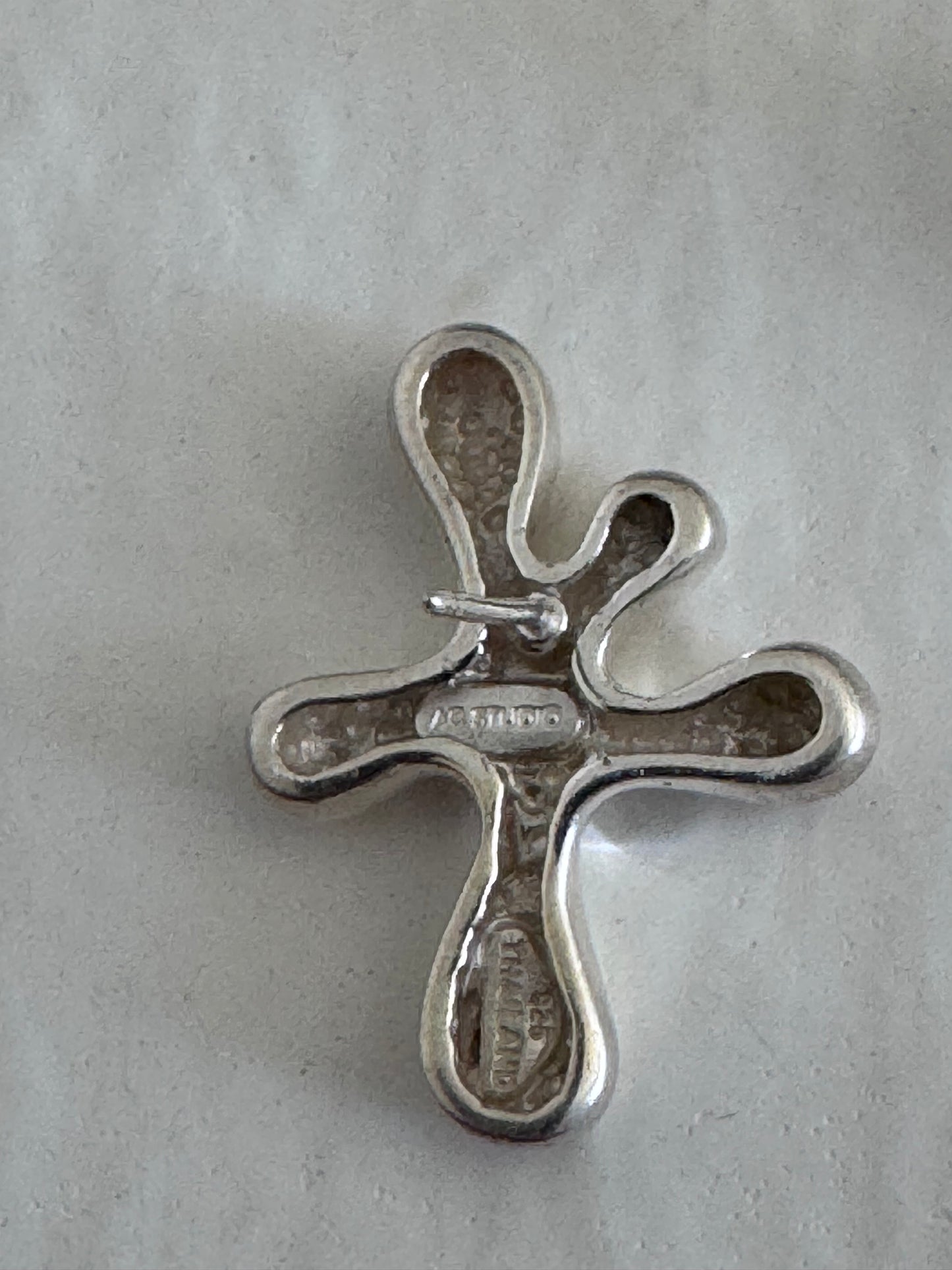 Estate Angela Cummings sterling silver sculptural splat form post earrings AC Studio designer