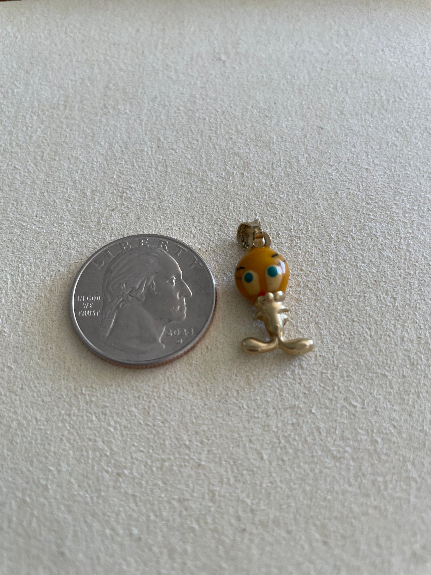 Tweety Bird Charm 14k