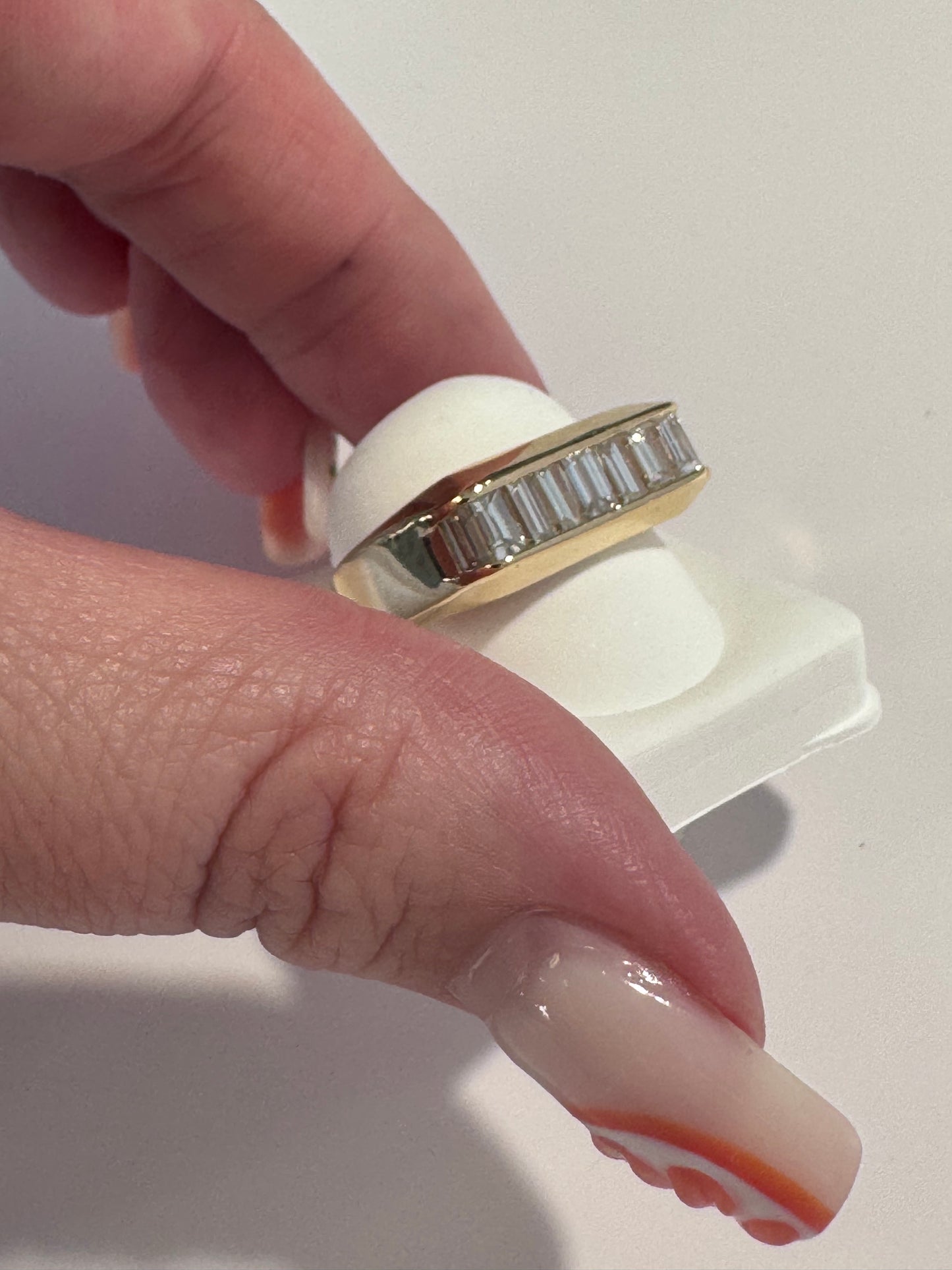 Estate 14K Gold Baguette Diamond Ring 1ctw Vintage