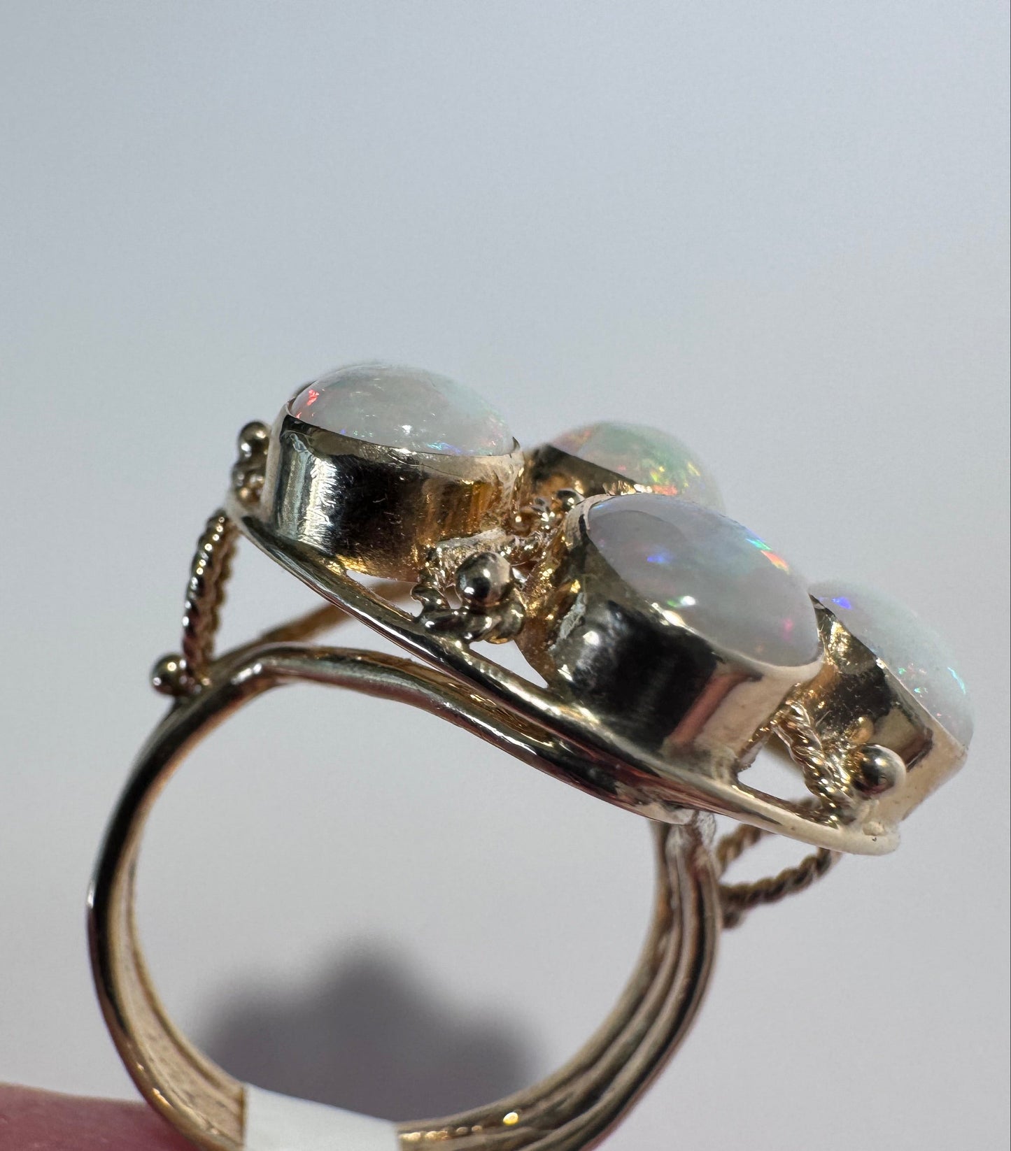 Grand Estate 14K Gold Opal Cluster Ring