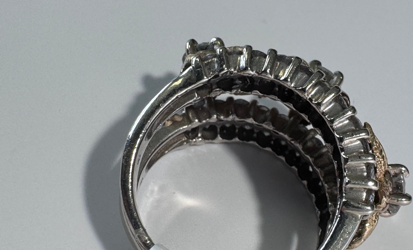 Estate 14K Two Tone Gold Diamond Starfish Ring 1.4ctw Vintage